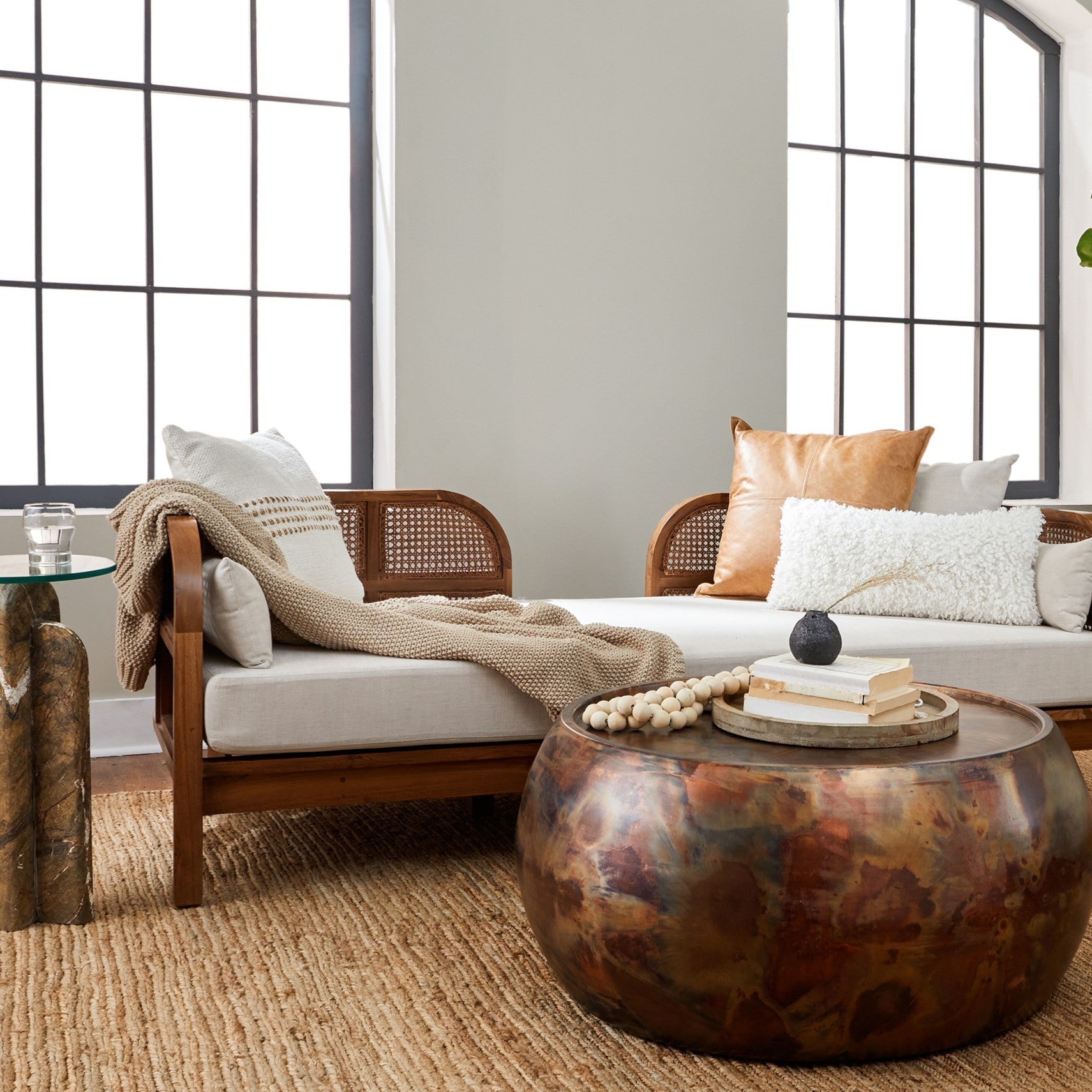 Nest Cane Recycled Teak Daybed