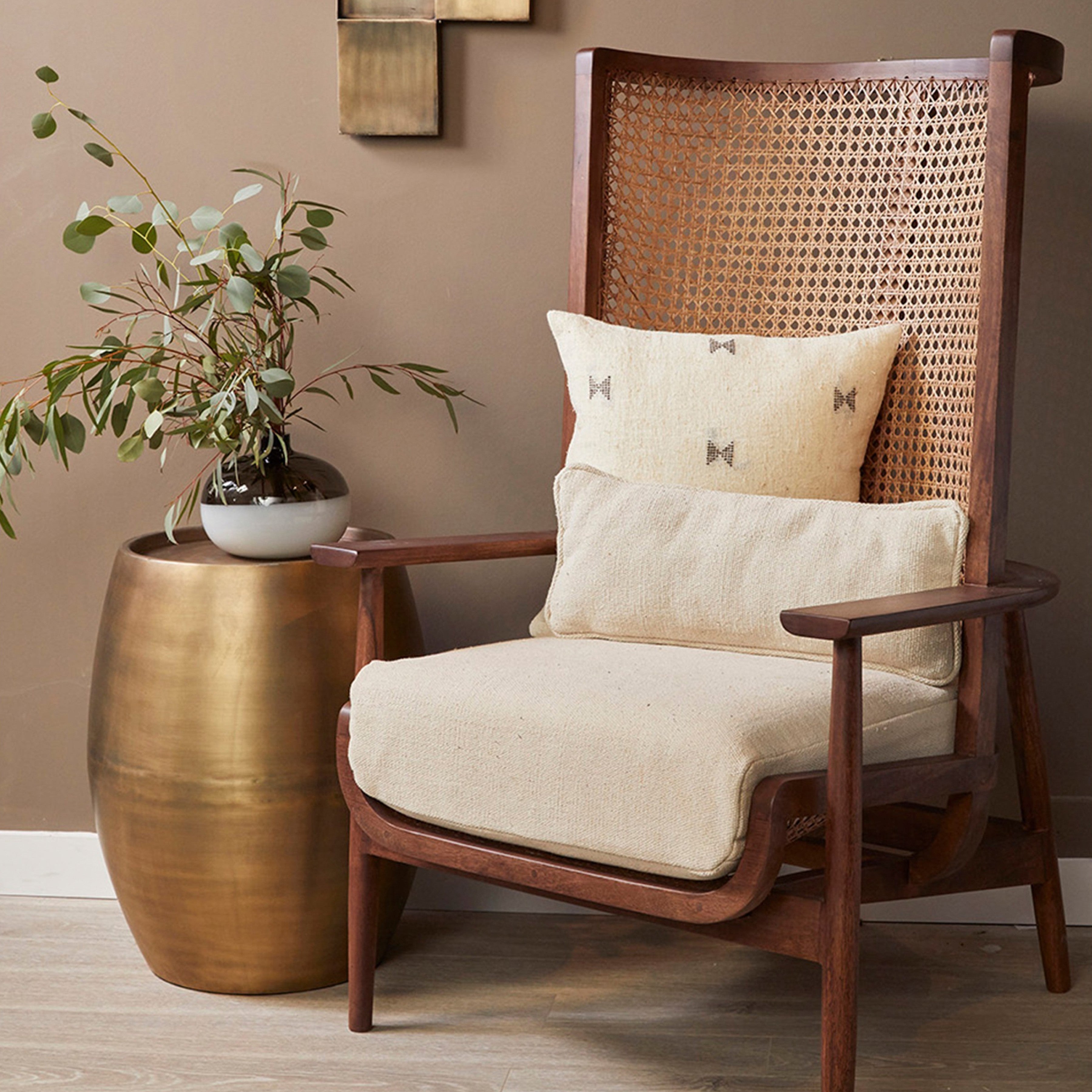 Wingman Cane Accent Chair