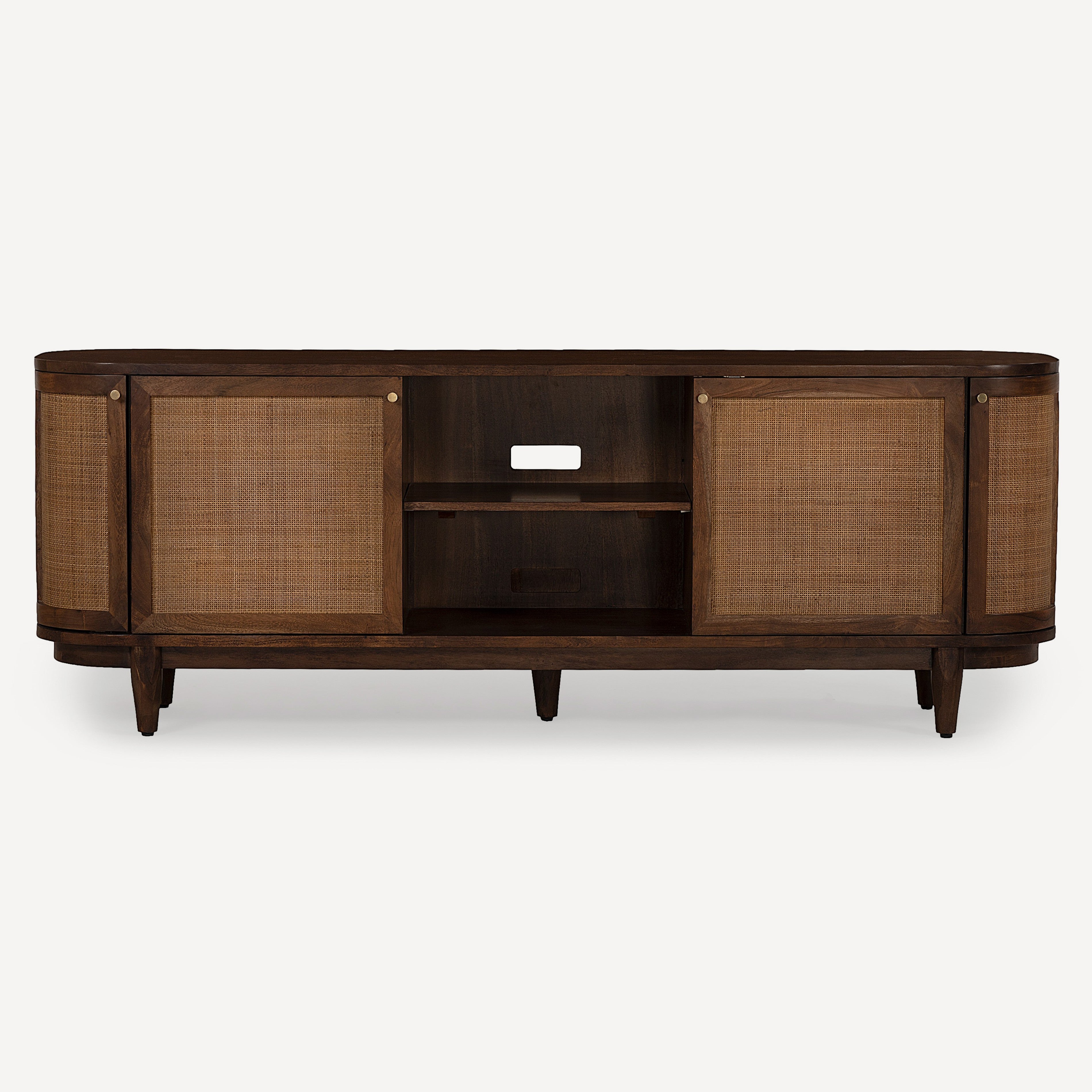 Canggu Cane Solid Wood Media Stand