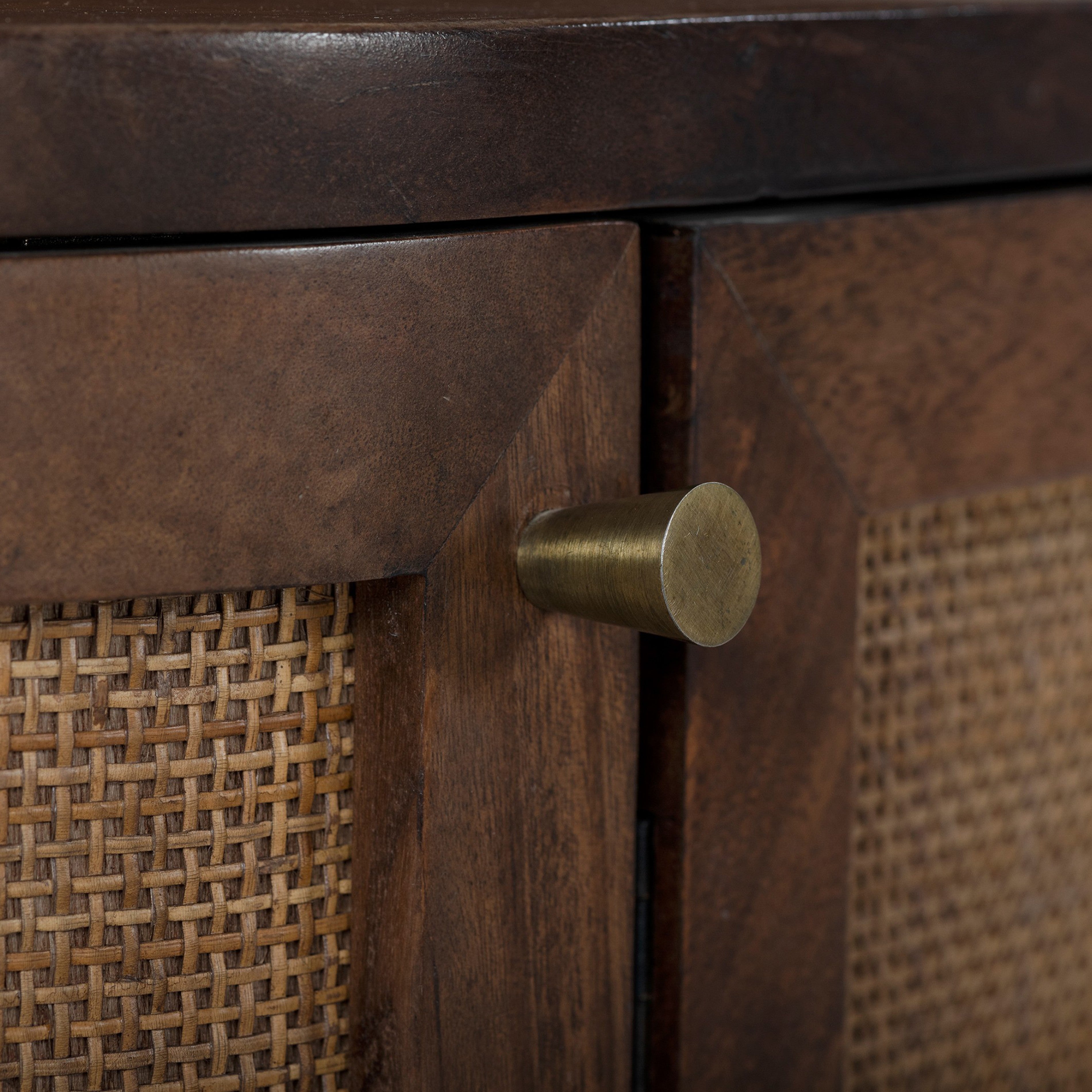 Canggu Cane Solid Wood Media Stand