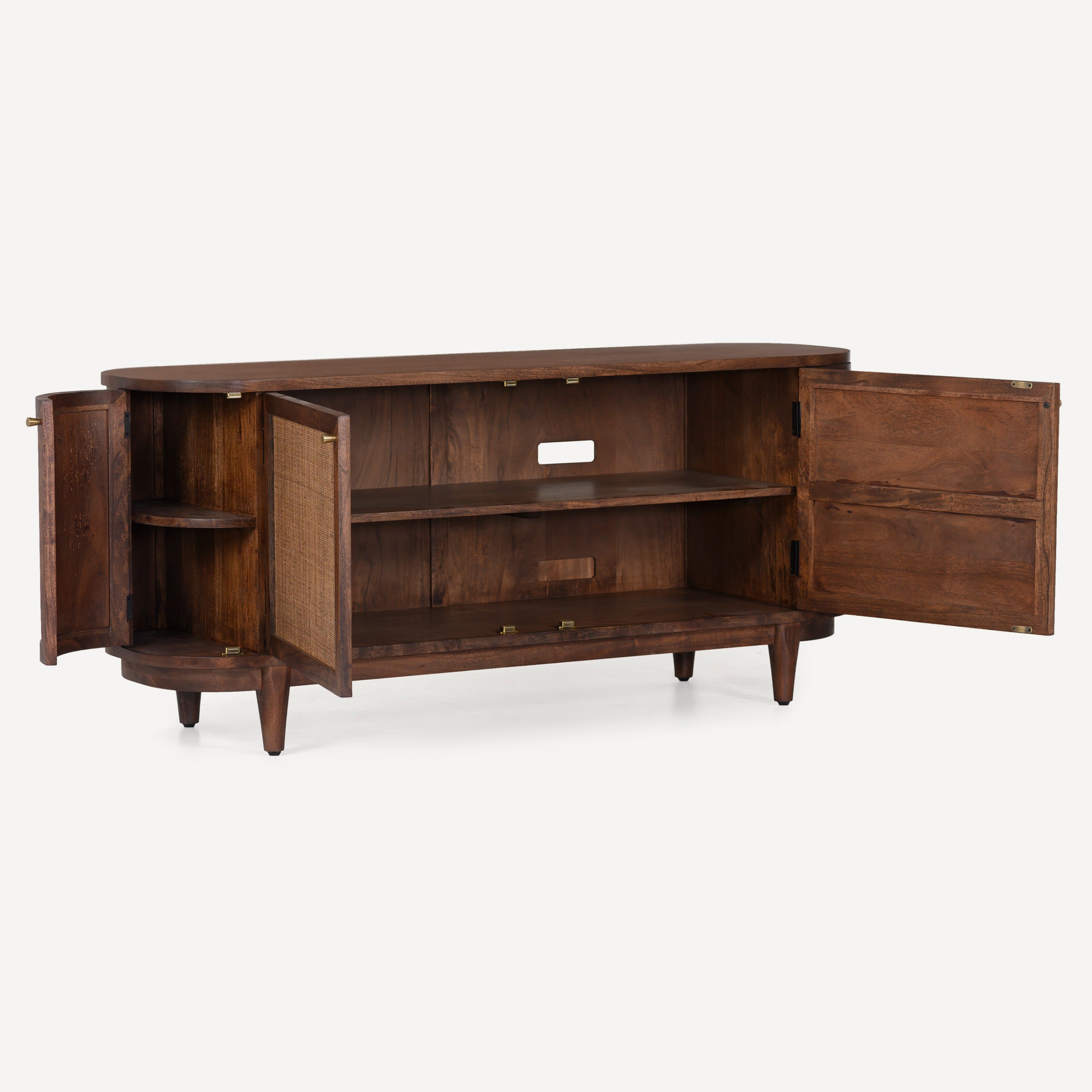 Canggu Cane Solid Wood Media Stand