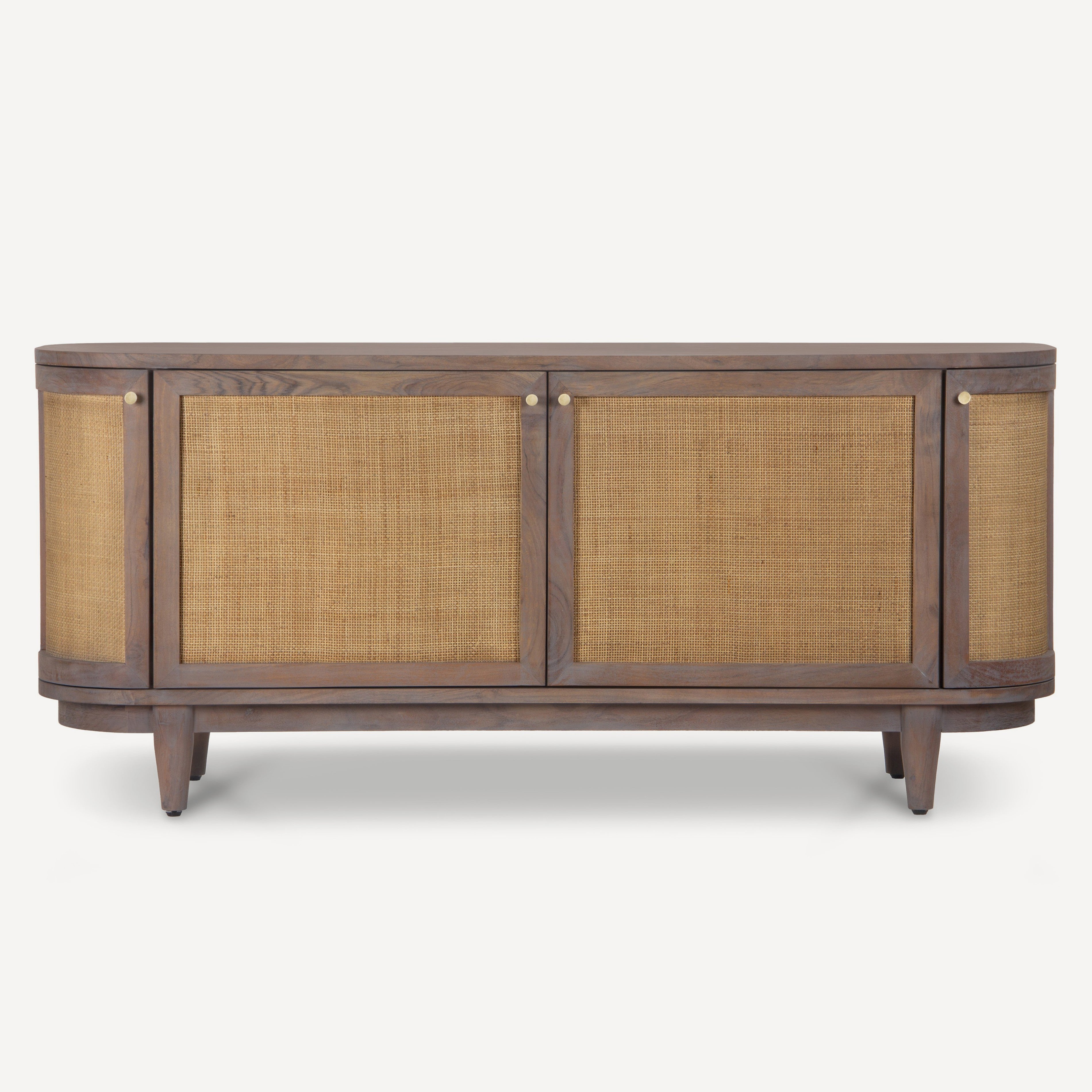 Canggu Cane Solid Wood Media Stand