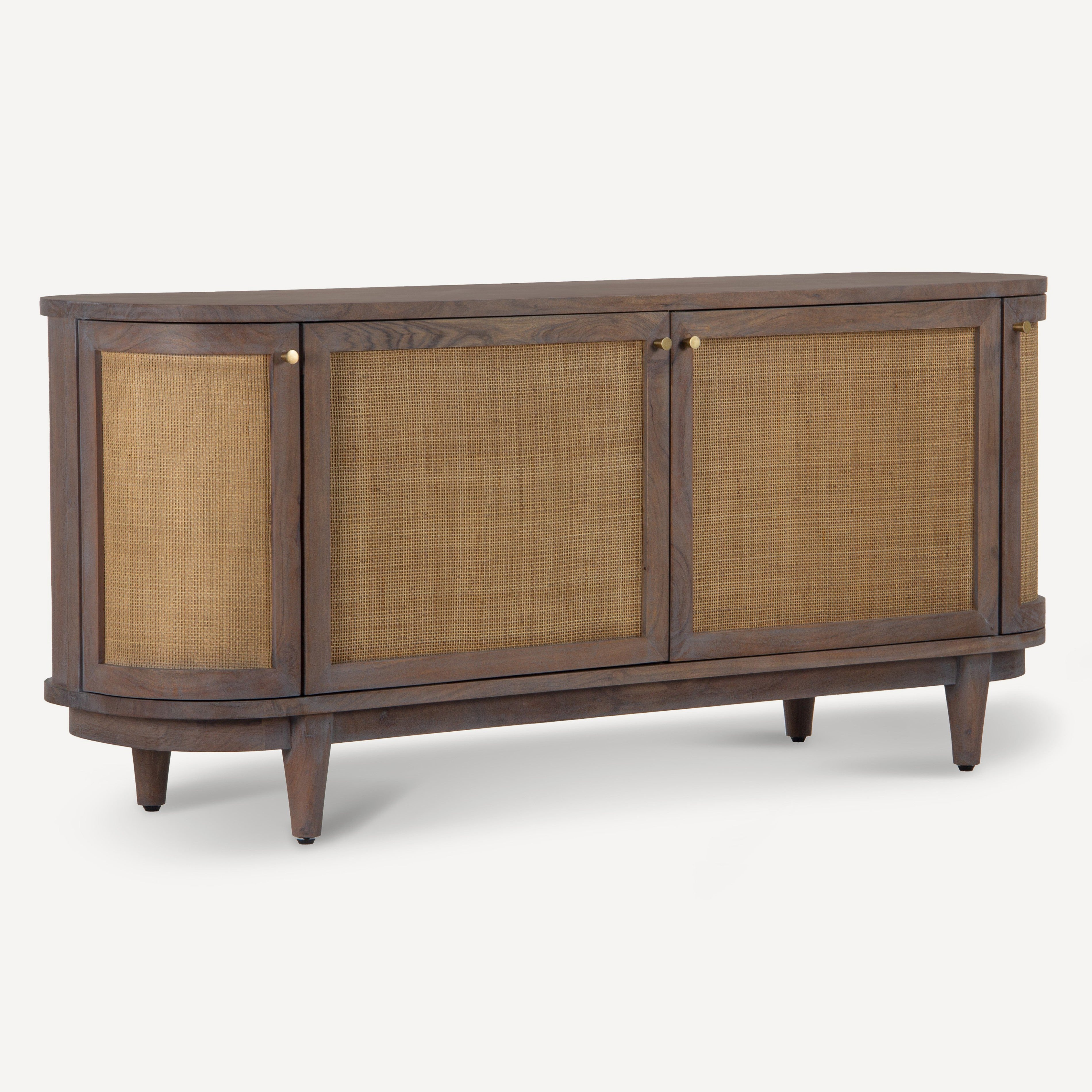 Canggu Cane Solid Wood Media Stand