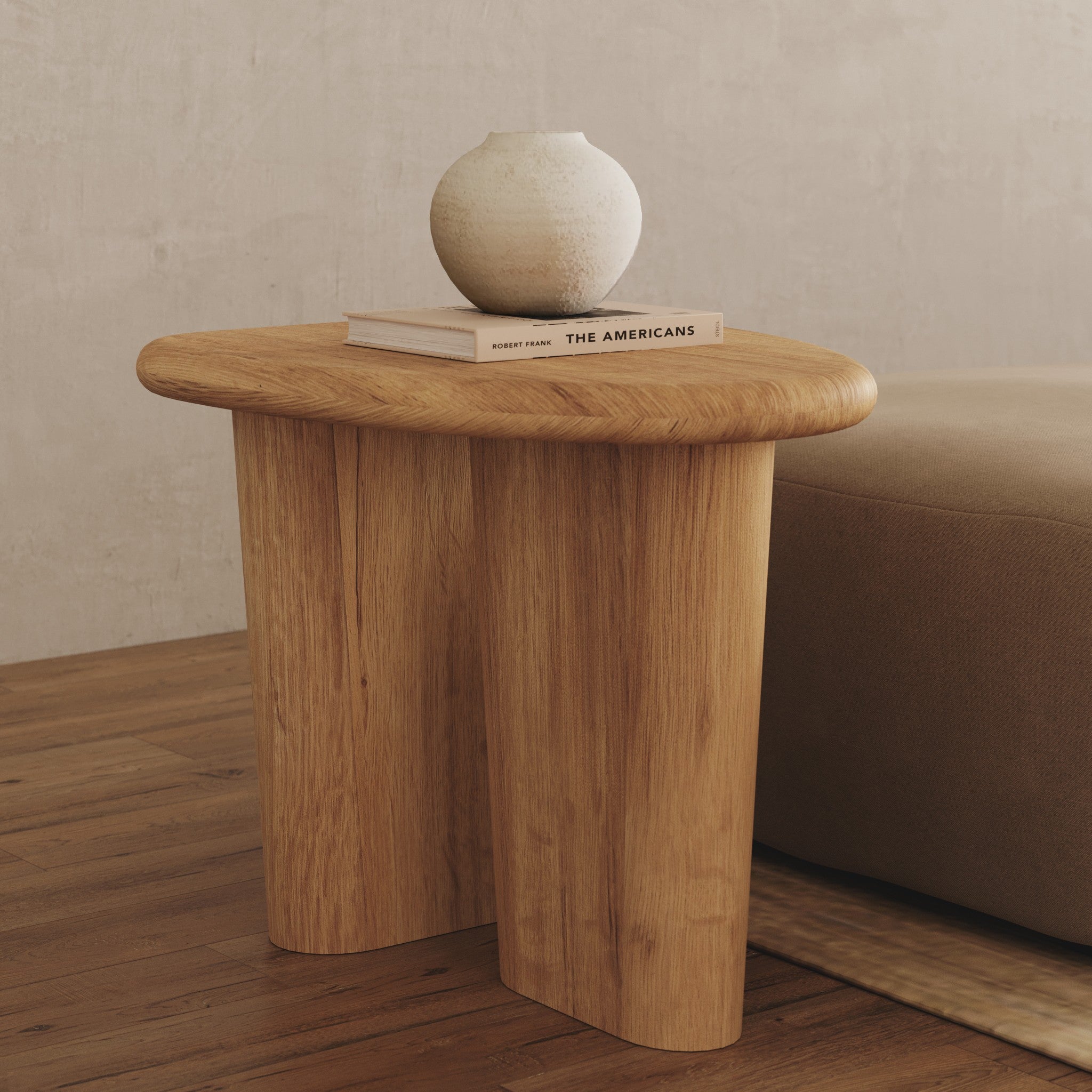 Laurel Solid White Oak Side Table