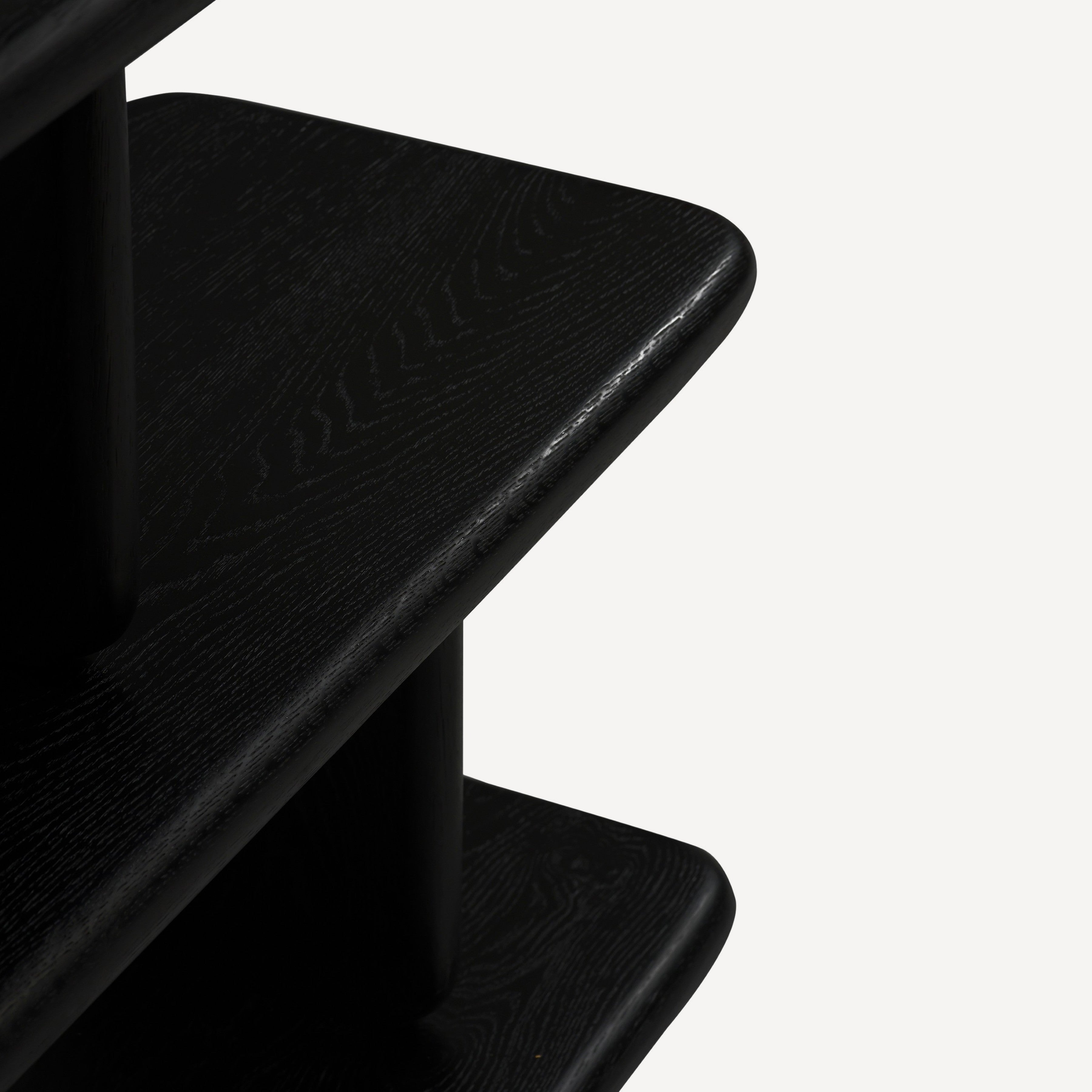 Laurel Solid White Oak Low Shelving - Charcoal