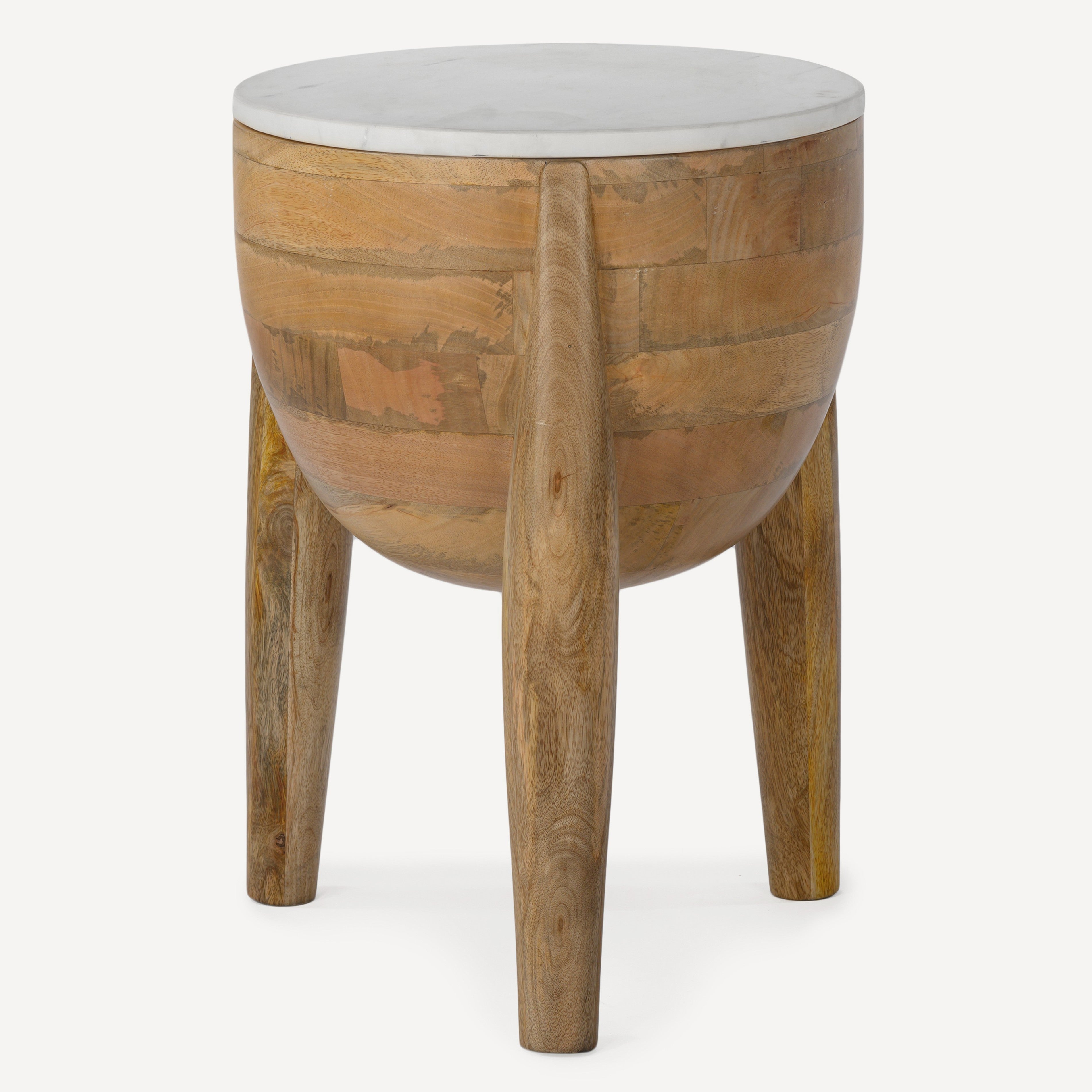 Stance Marble Solid Wood Accent Table