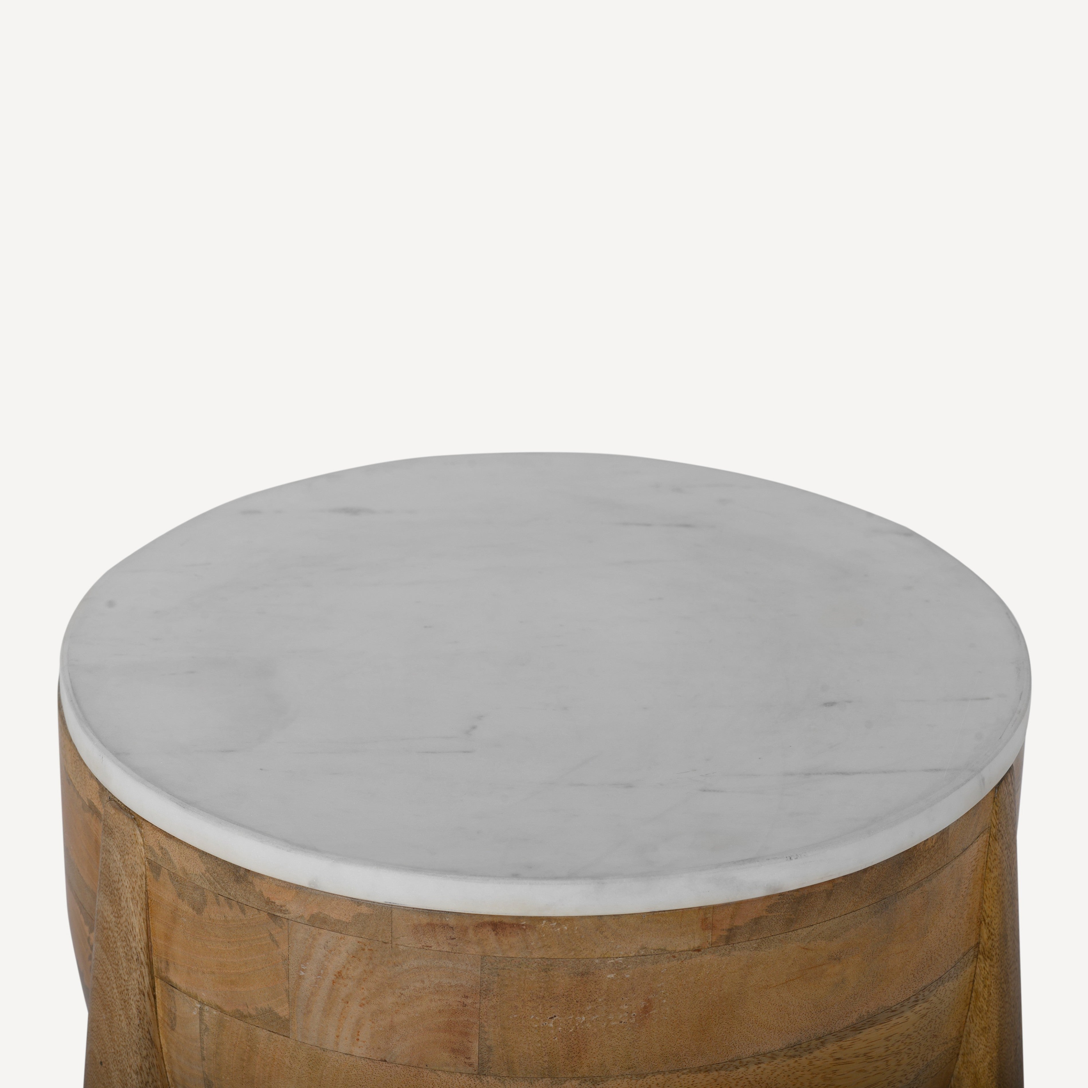 Stance Marble Solid Wood Accent Table