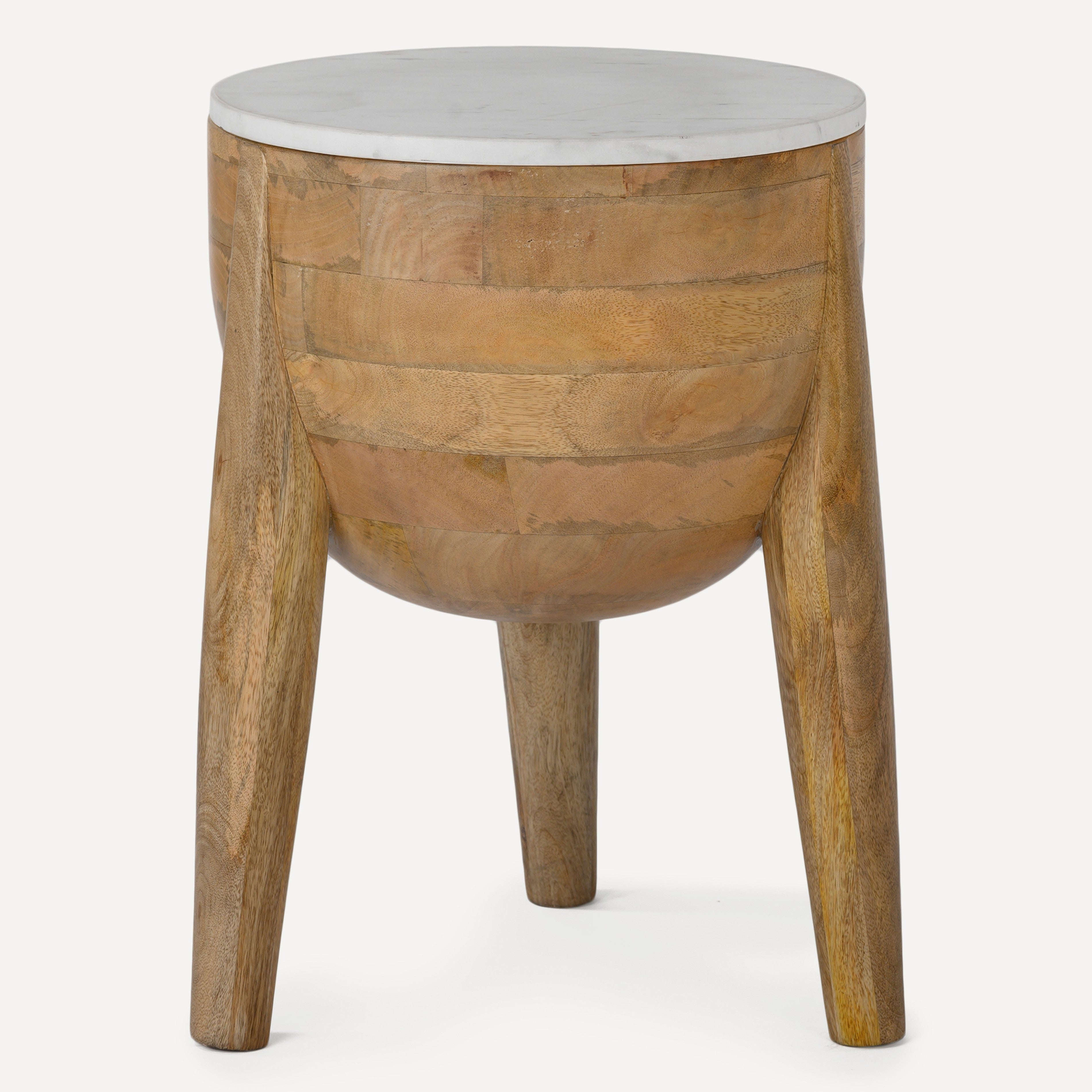 Stance Marble Solid Wood Accent Table