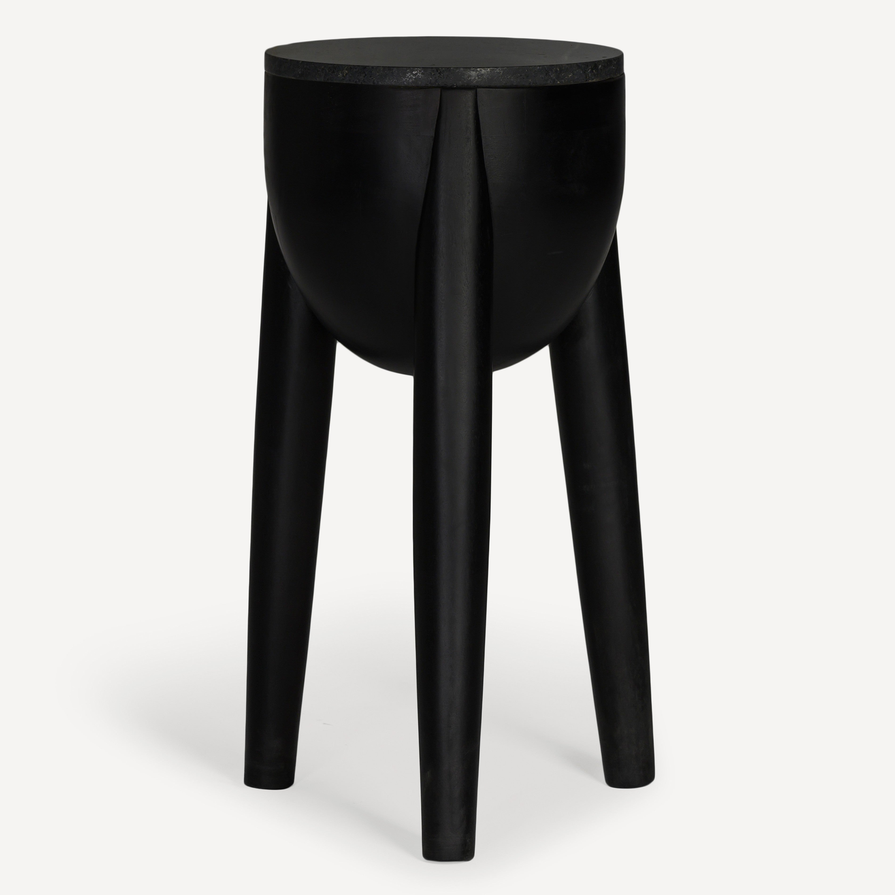 Stance Marble Solid Wood Accent Table
