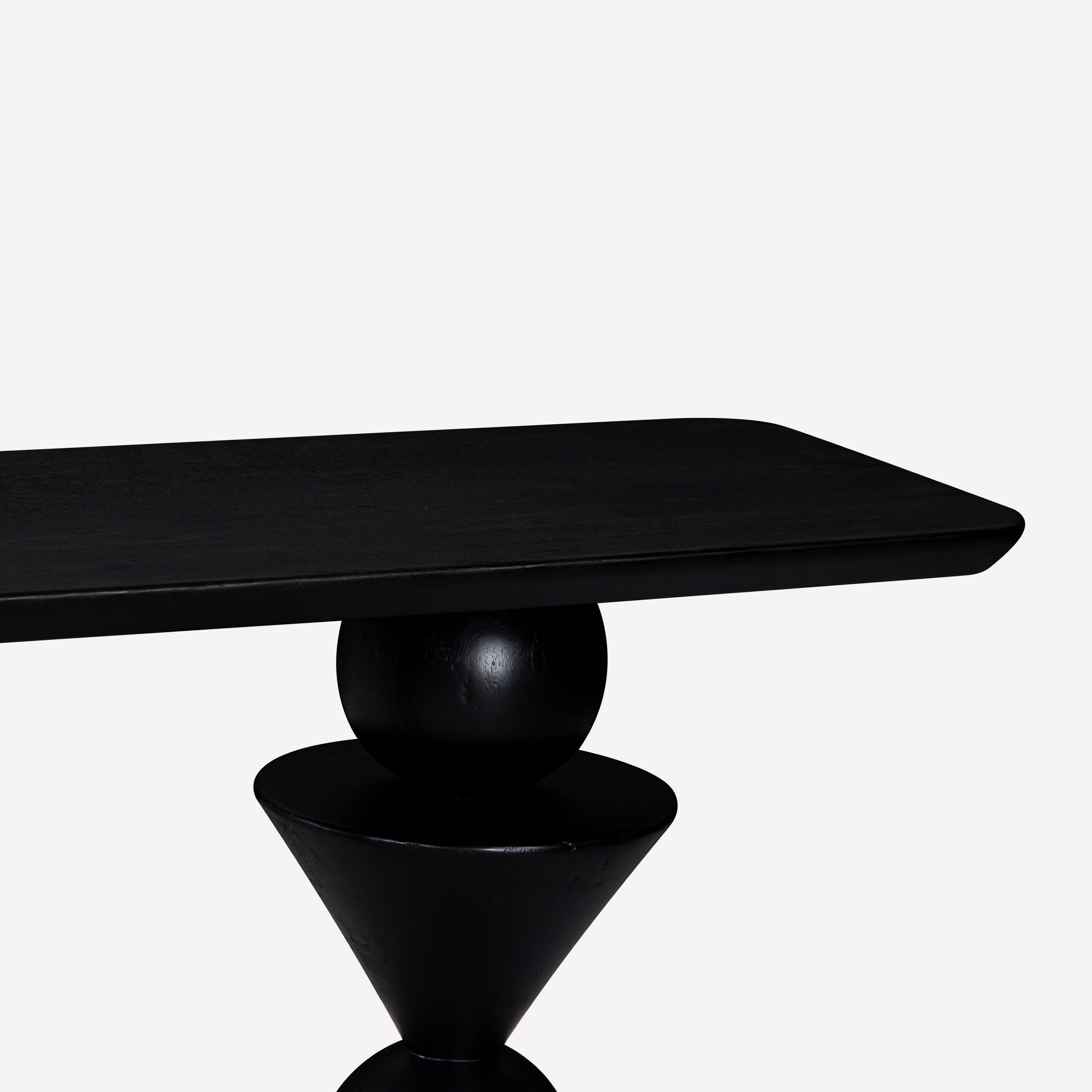 Kebab Solid Wood Console Table - Charcoal