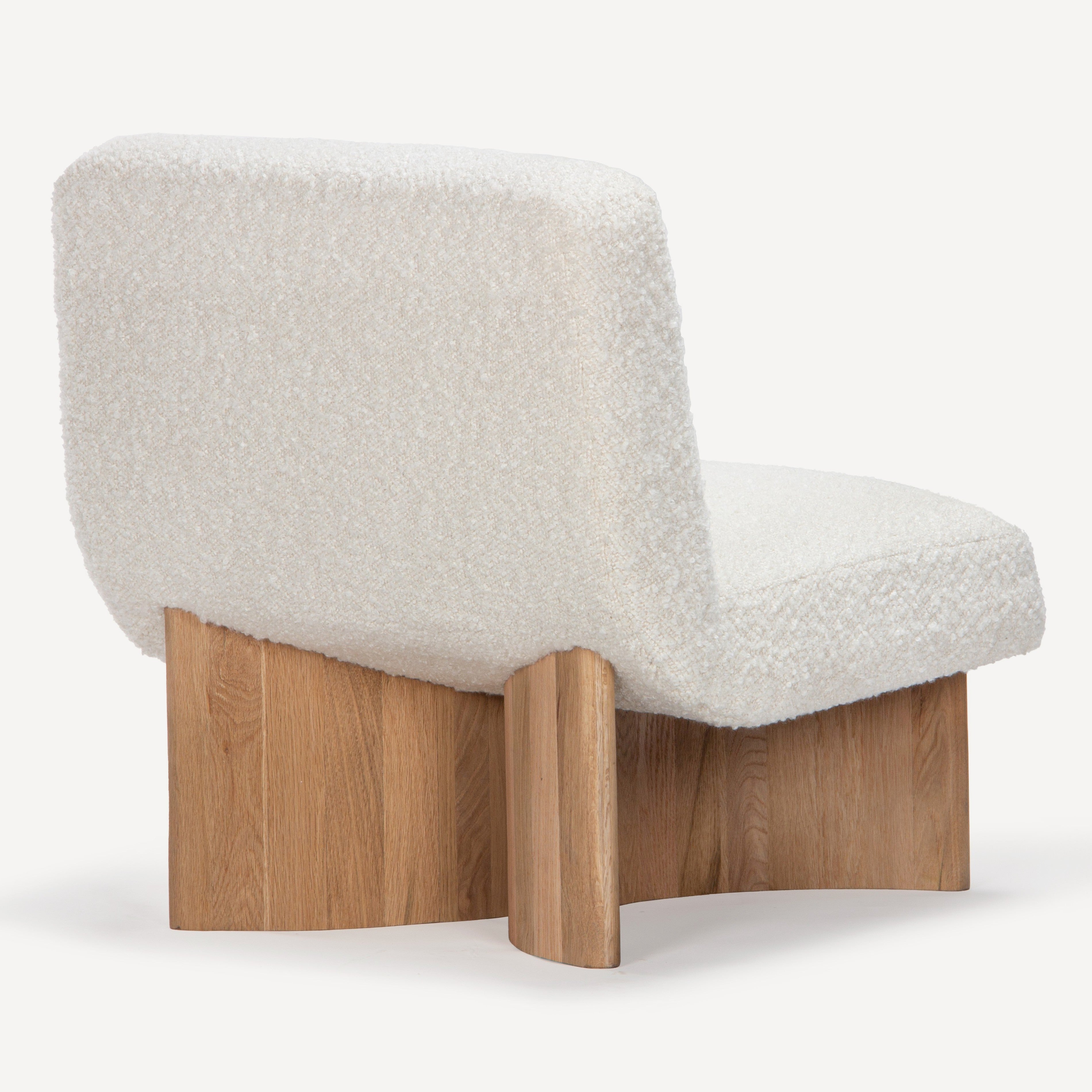 Como Upholstered Solid Oak Accent Chair