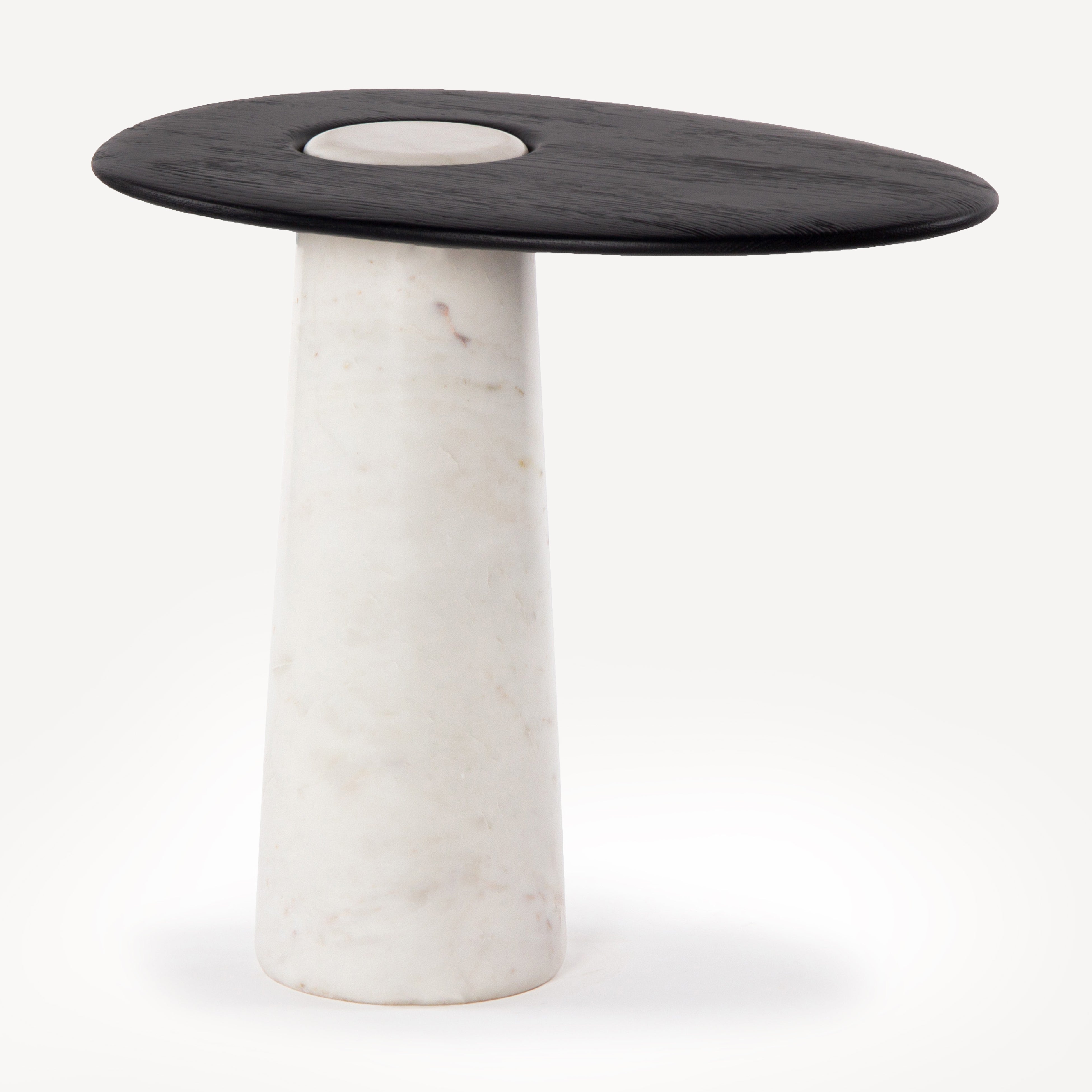 Cora Oak Marble Side Table