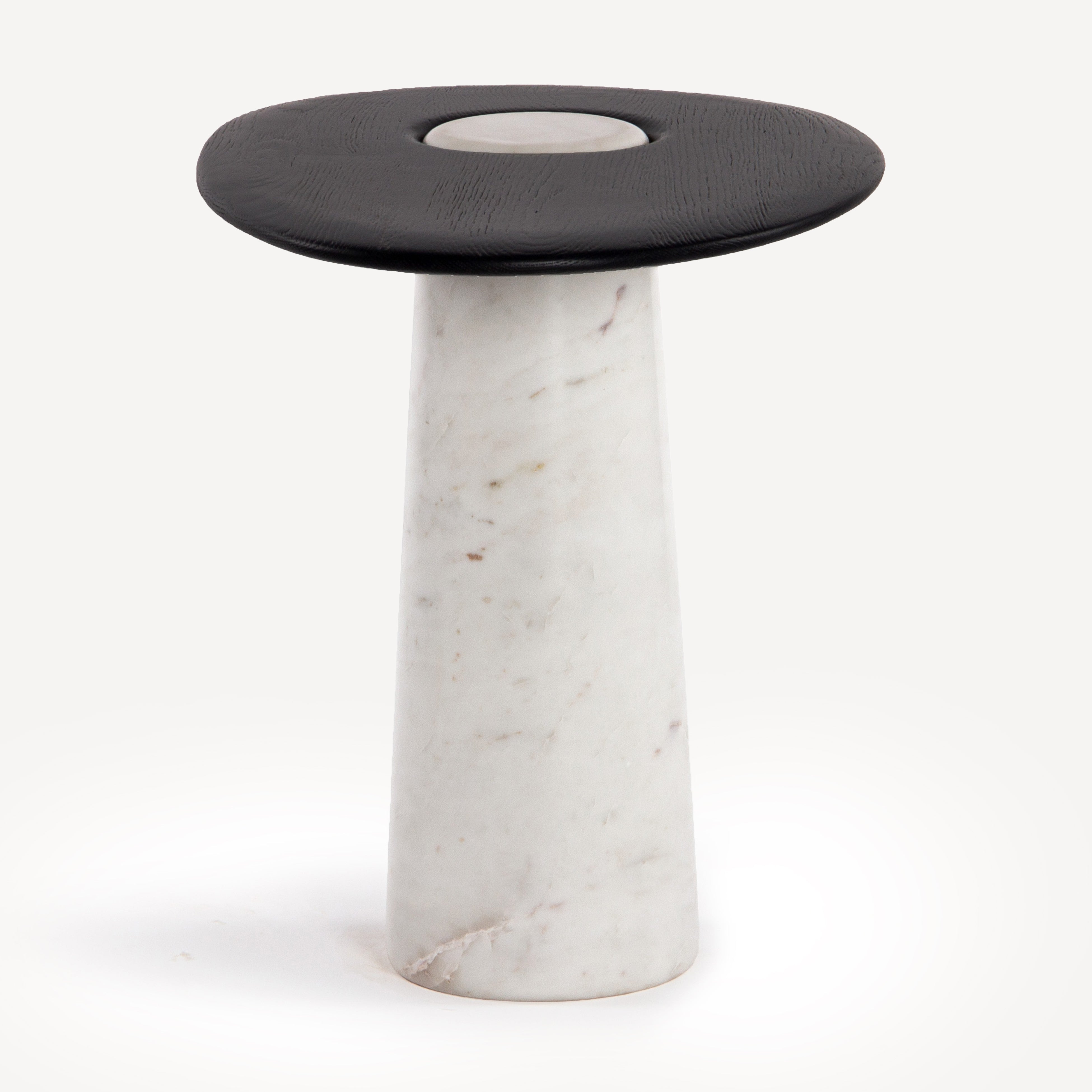 Cora Oak Marble Side Table