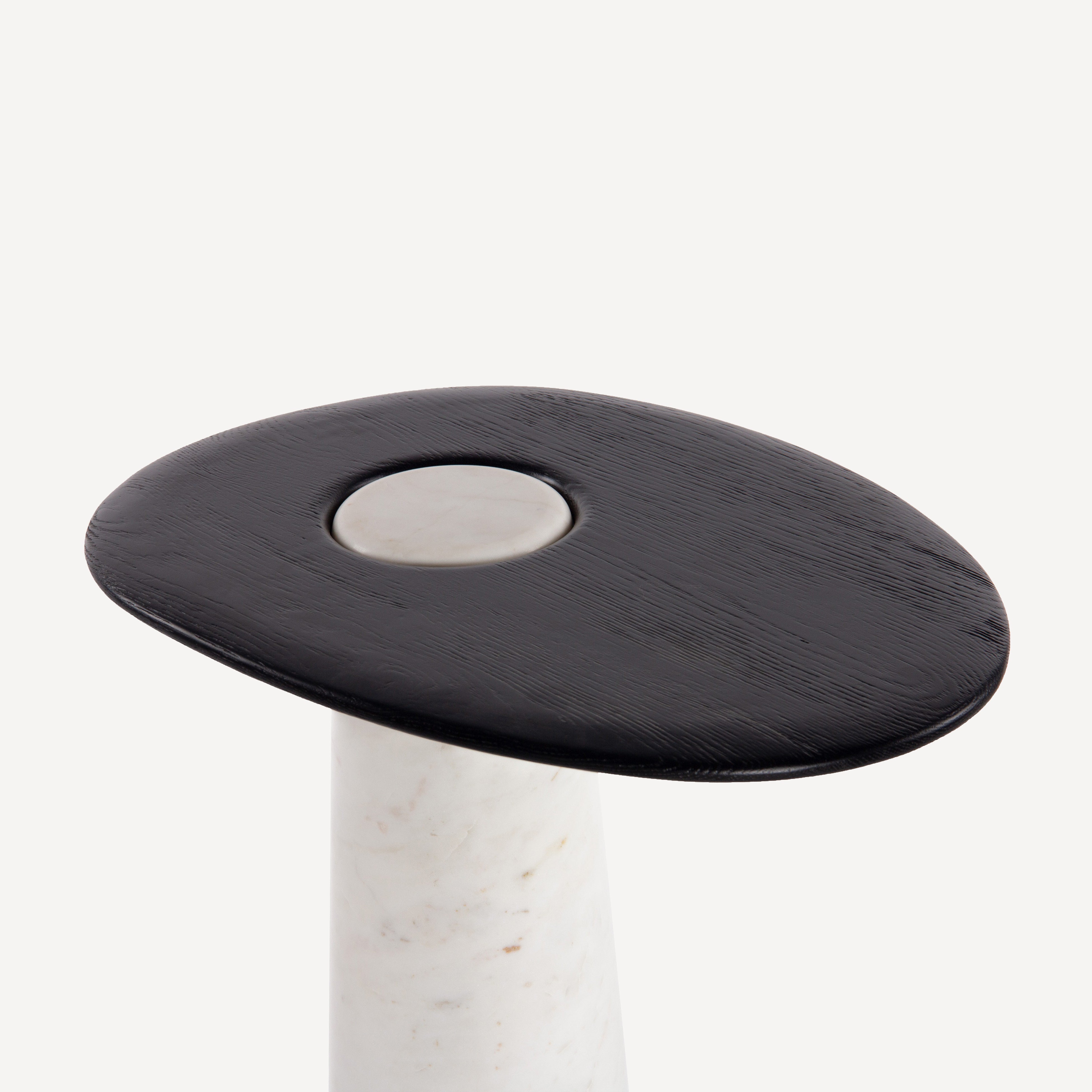 Cora Oak Marble Side Table