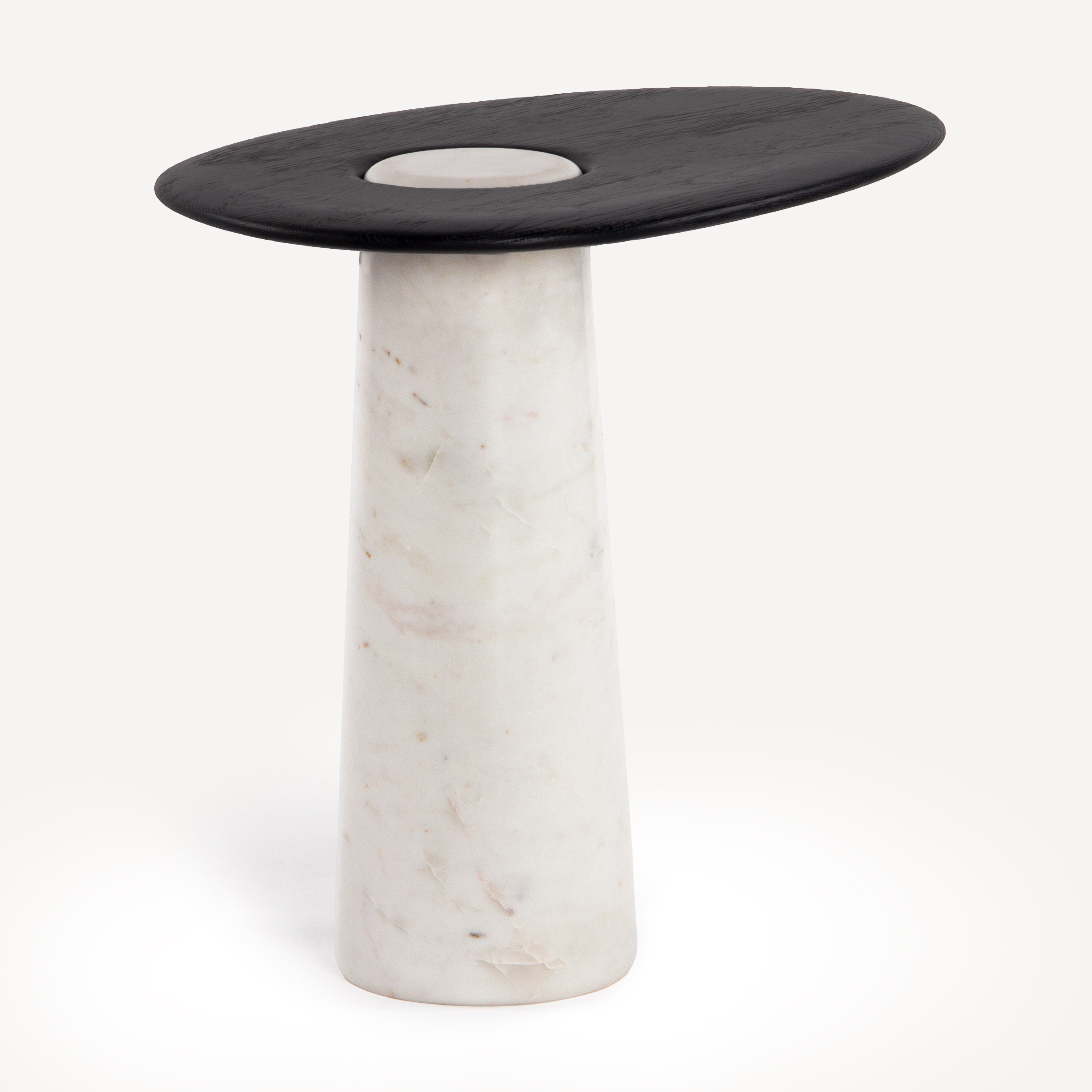 Cora Oak Marble Side Table