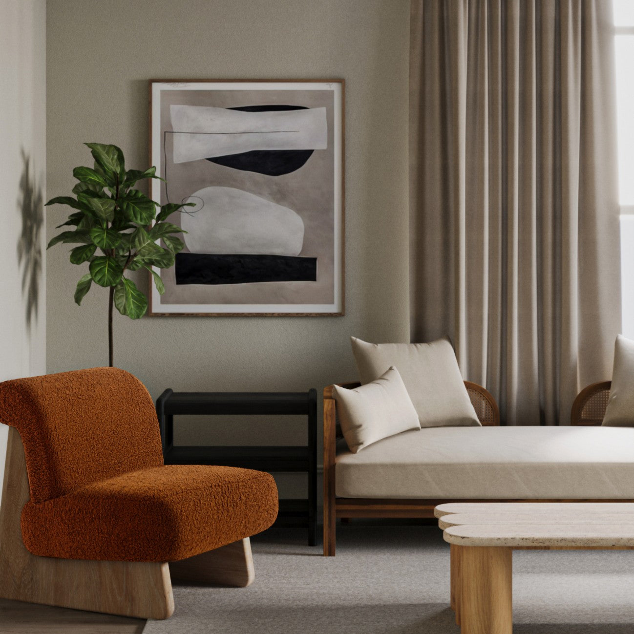 Pronto Upholstered Oak Accent Chair