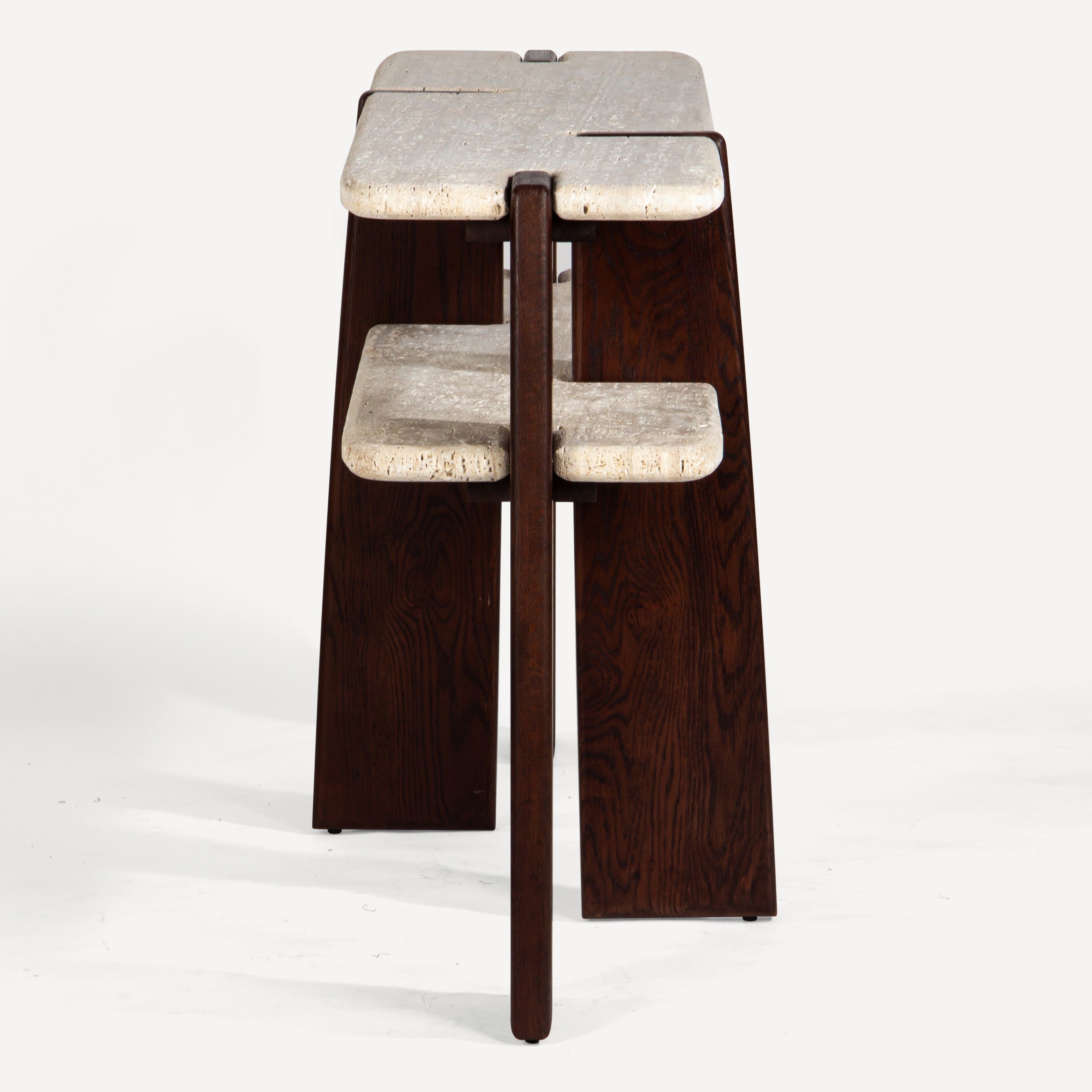 Planar Travertine Oak Console