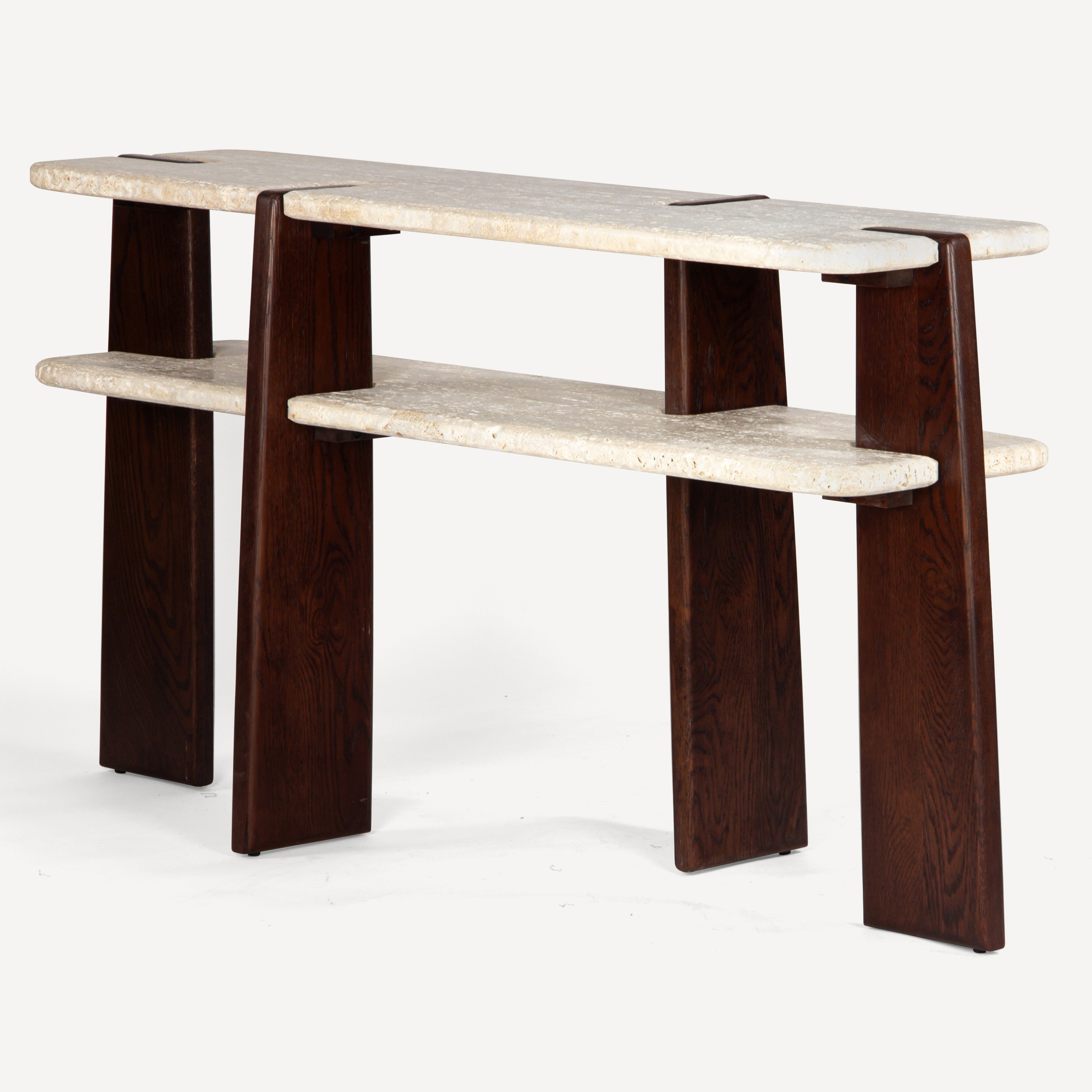 Planar Travertine Oak Console