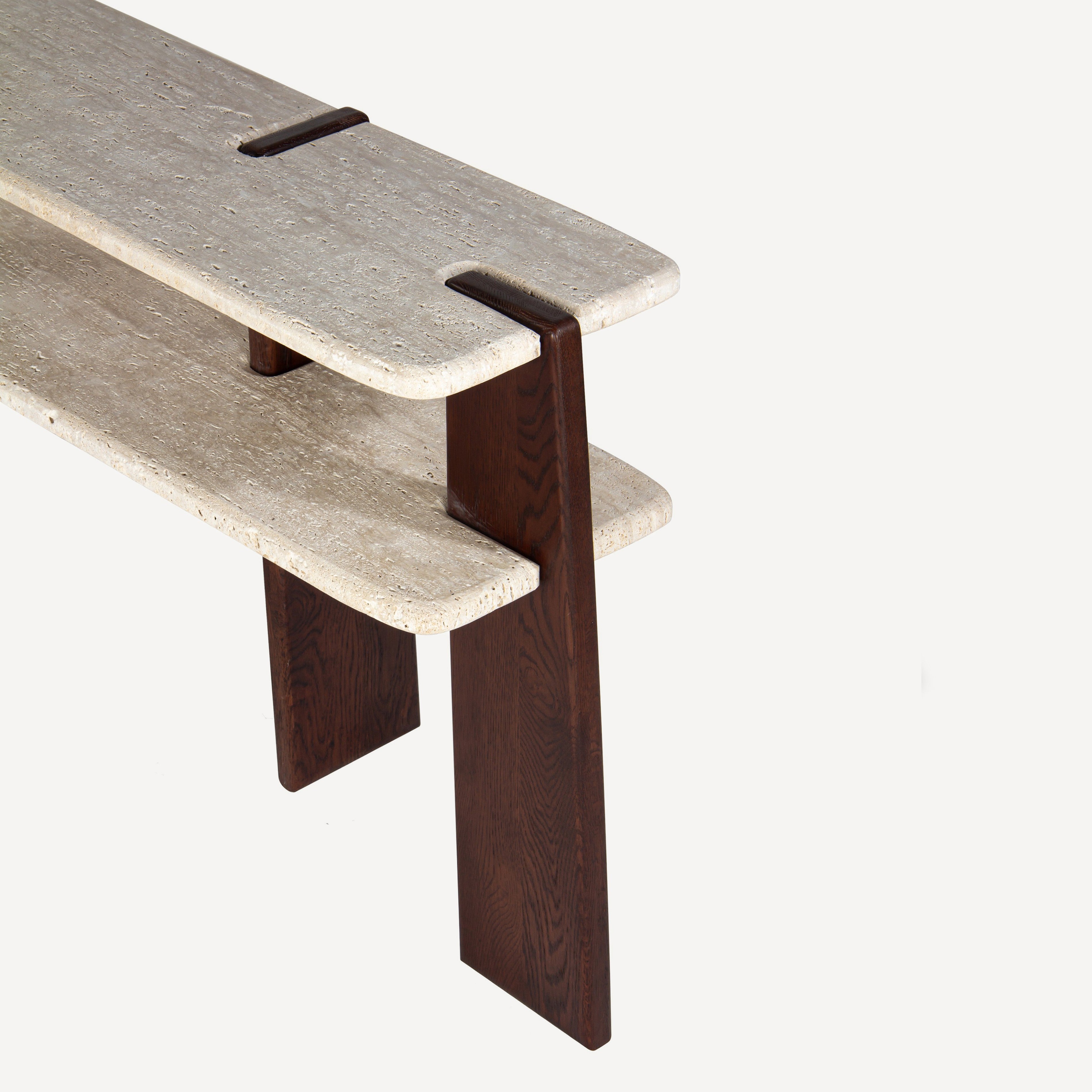 Planar Travertine Oak Console