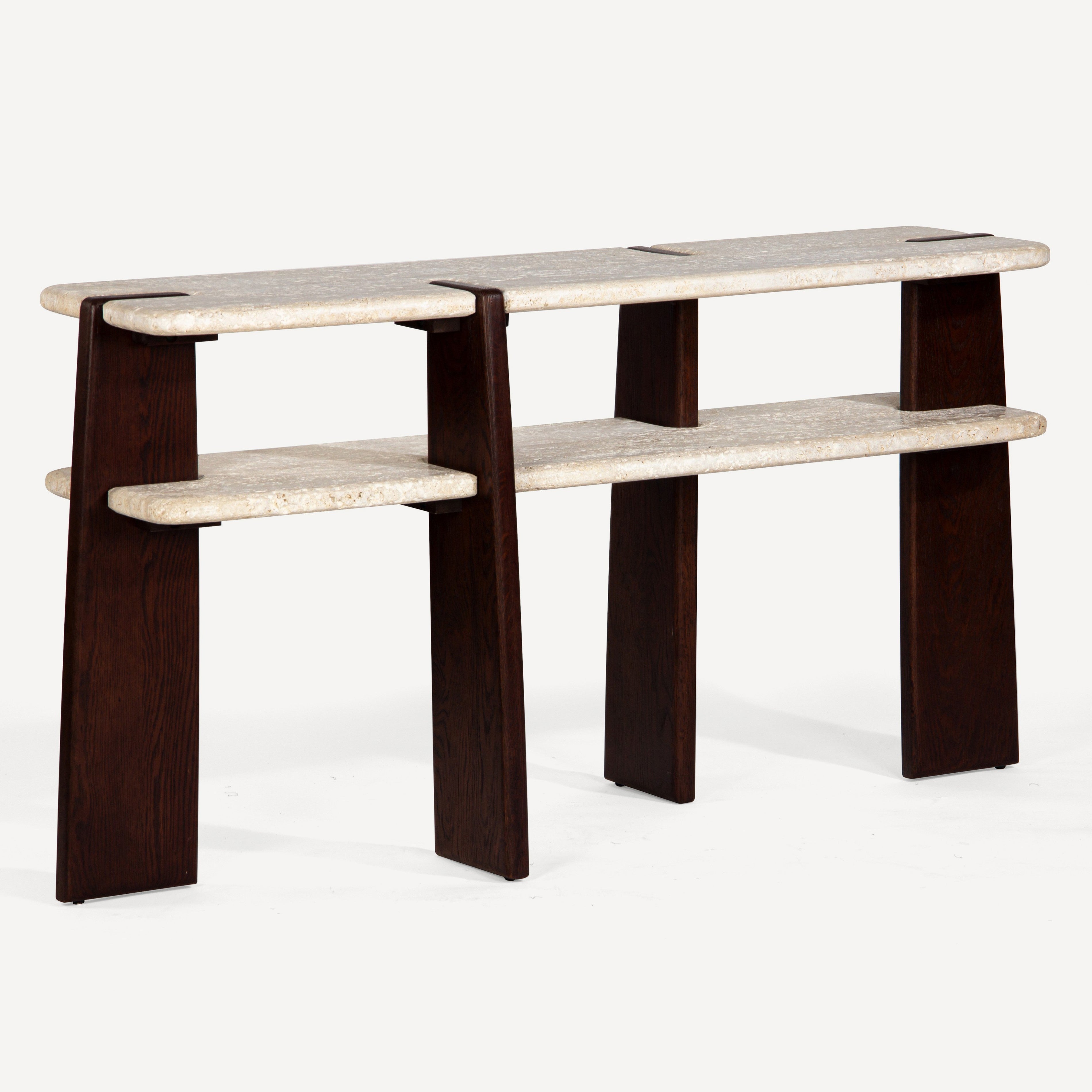 Planar Travertine Oak Console