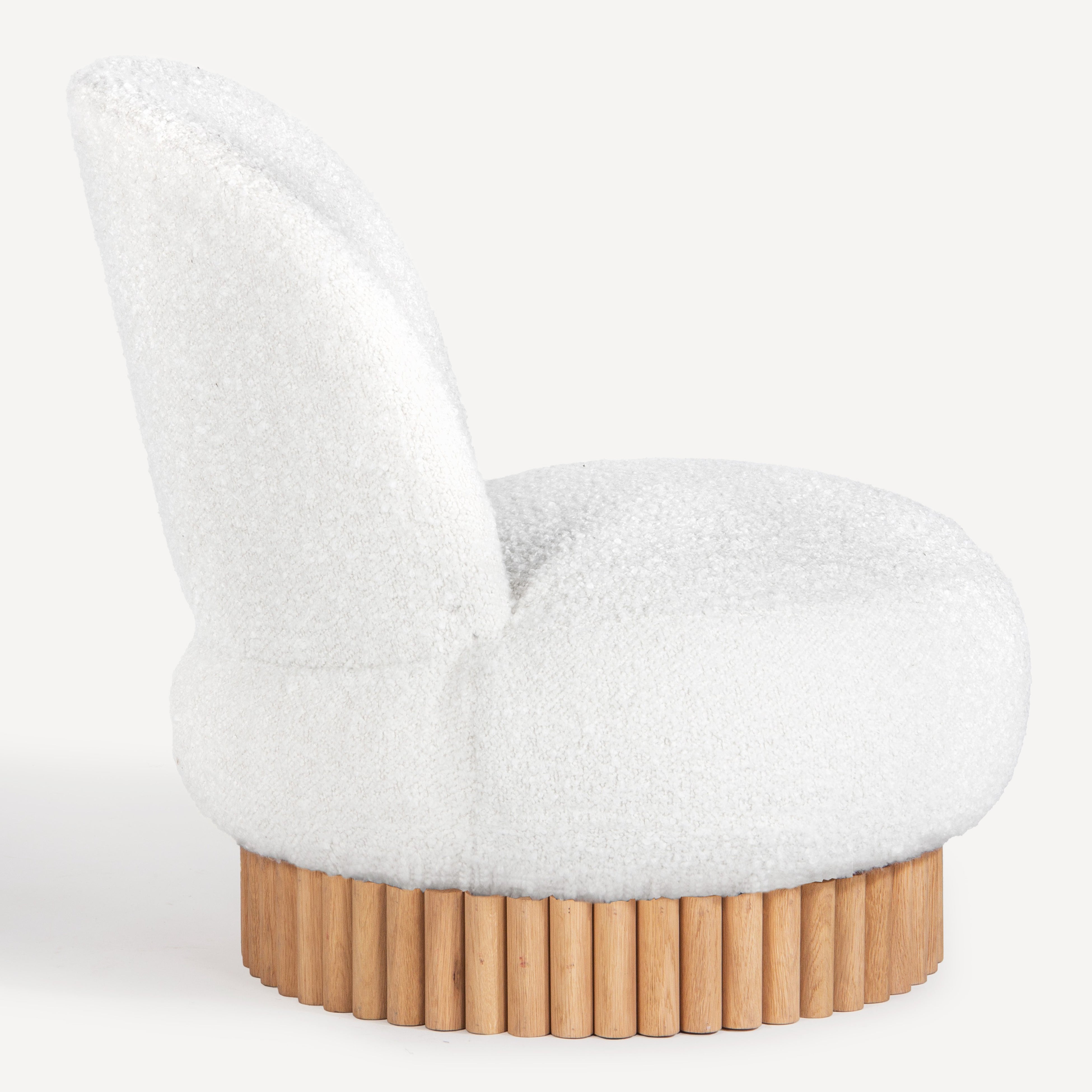 Corso Swivel Upholstered Oak Accent Chair