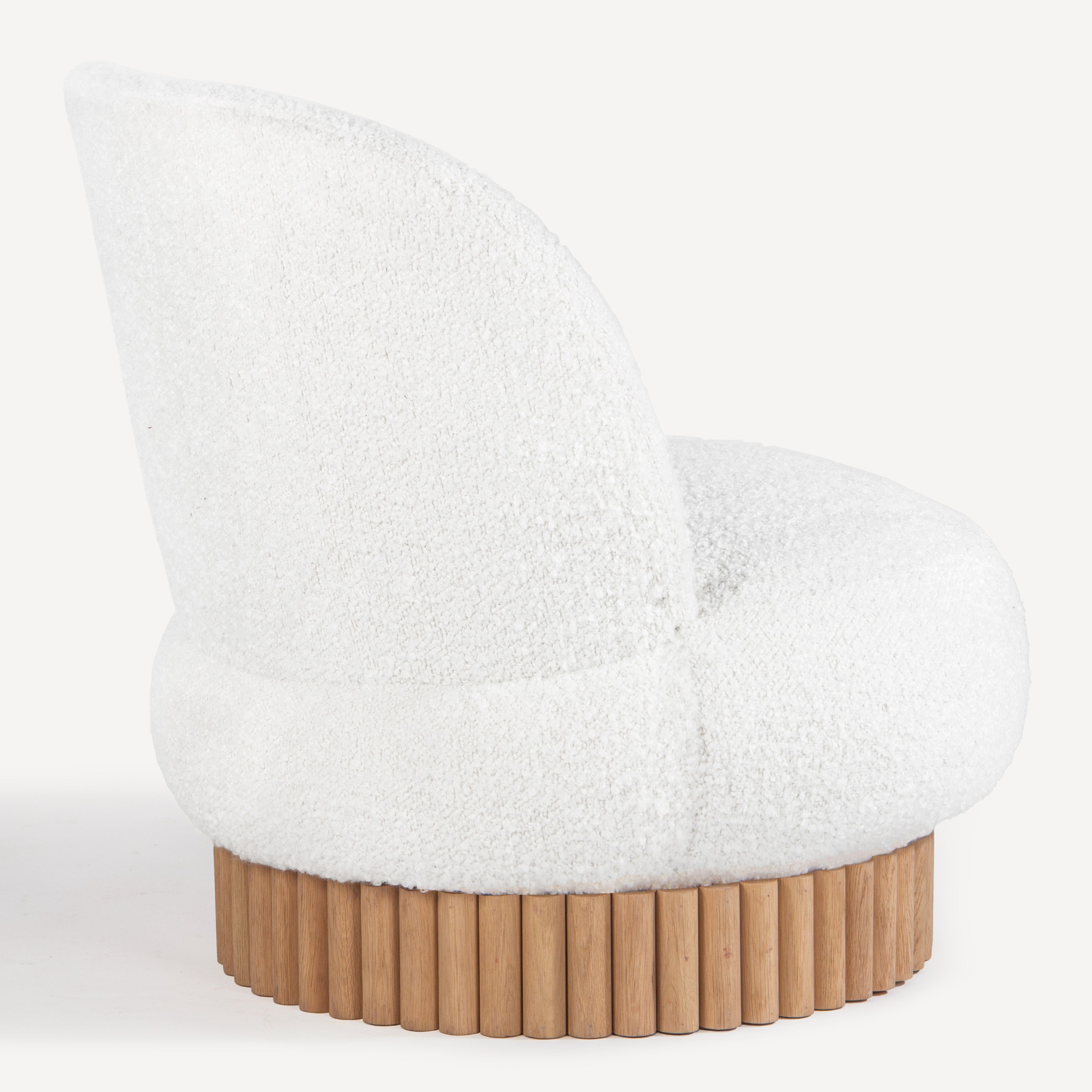 Corso Swivel Upholstered Oak Accent Chair