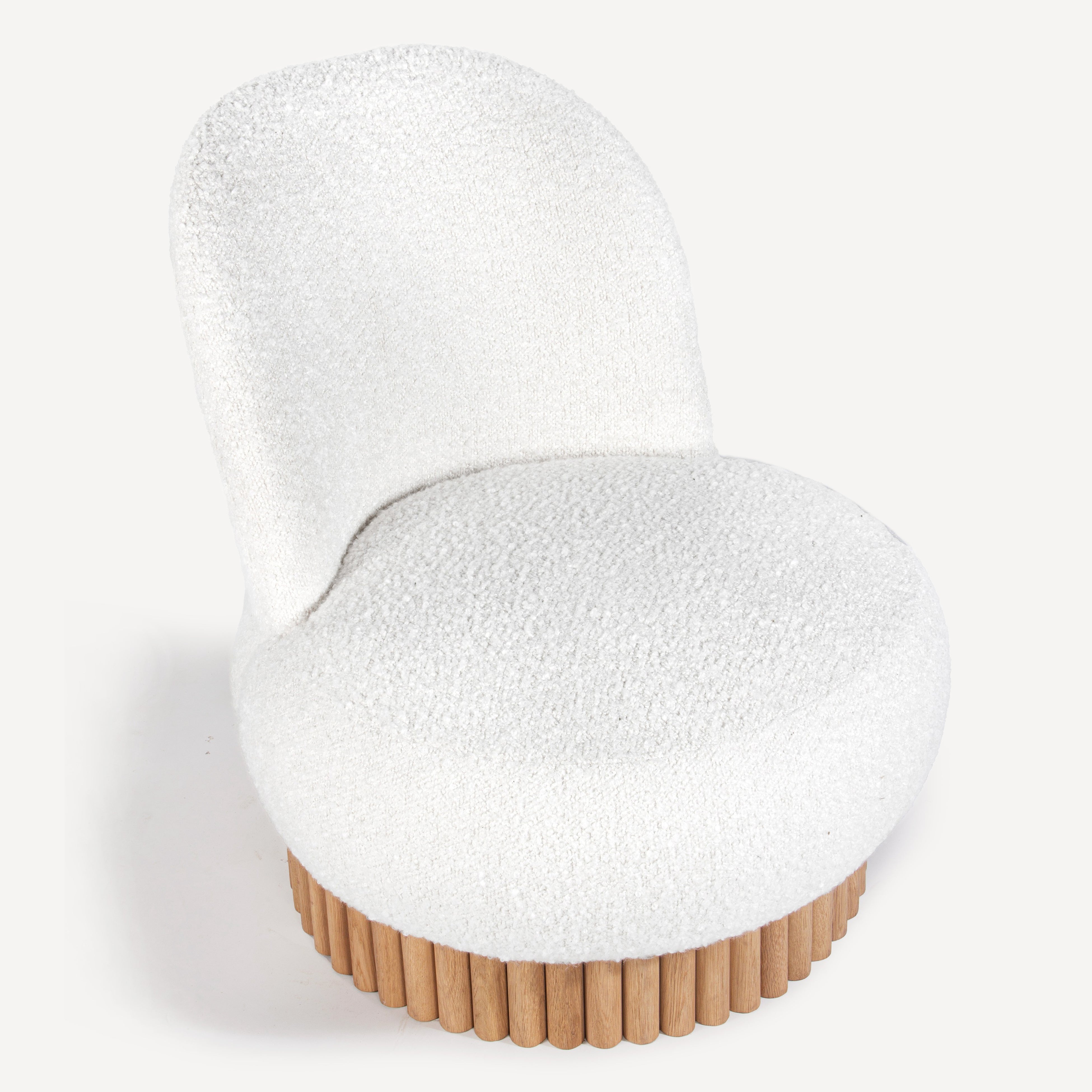 Corso Swivel Upholstered Oak Accent Chair