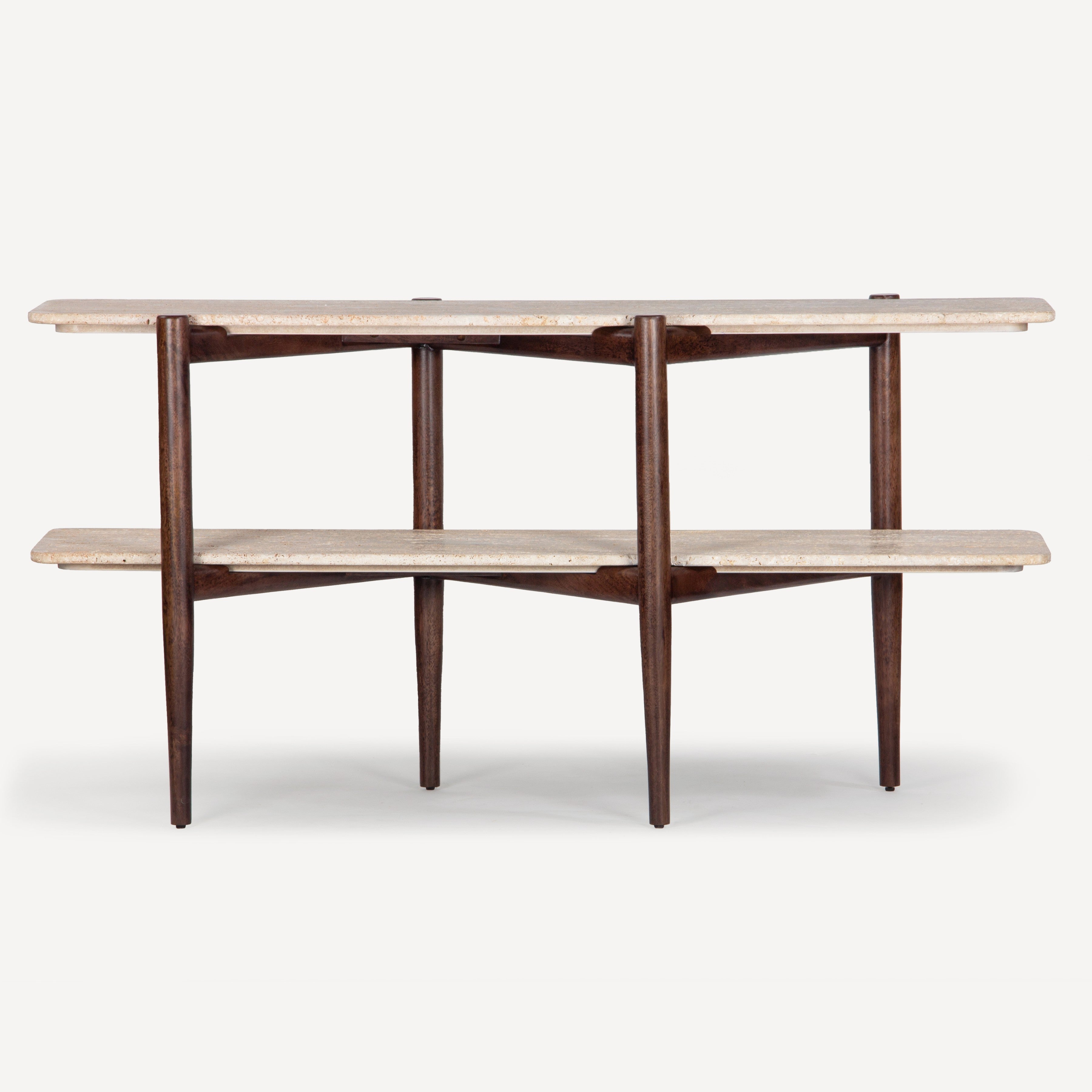 Terrace Travertine Oak Console Table
