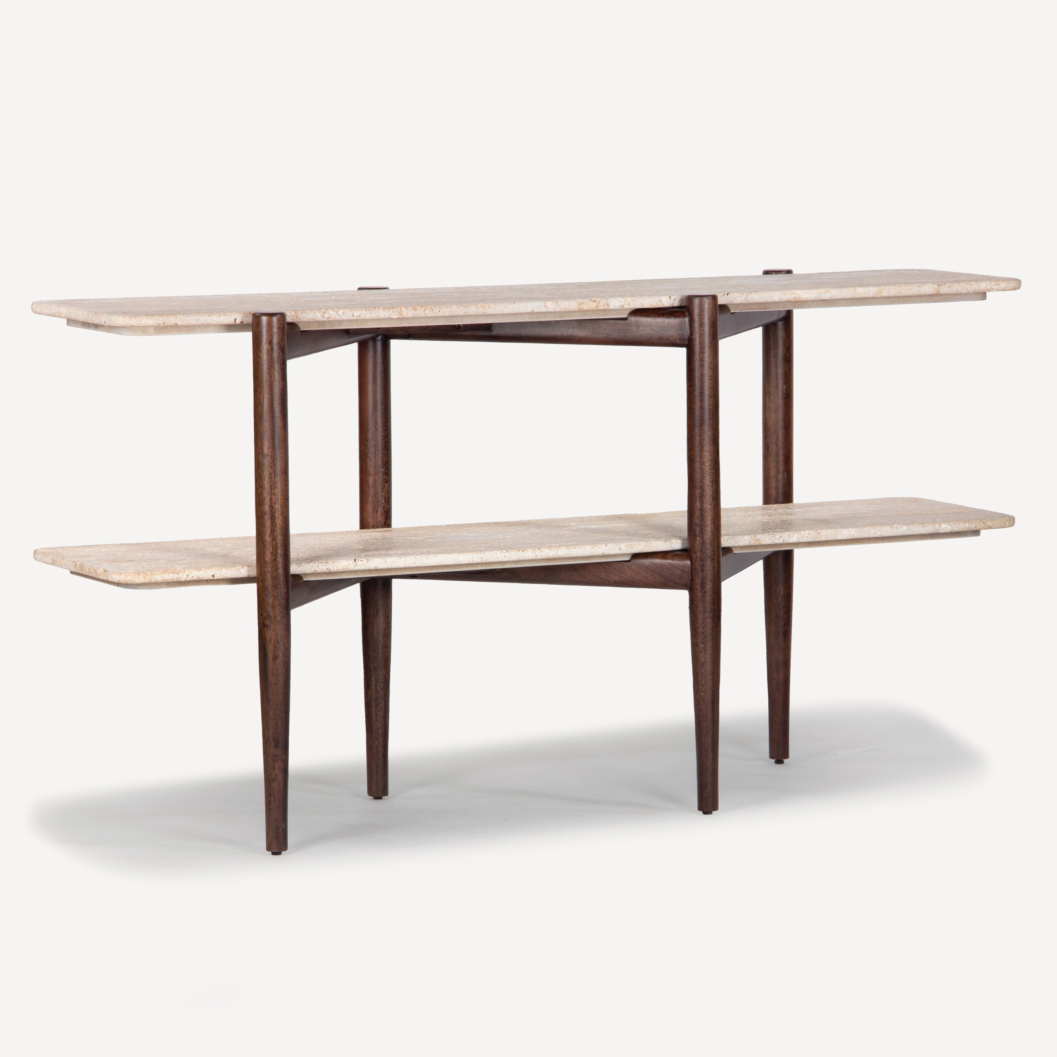Terrace Travertine Oak Console Table