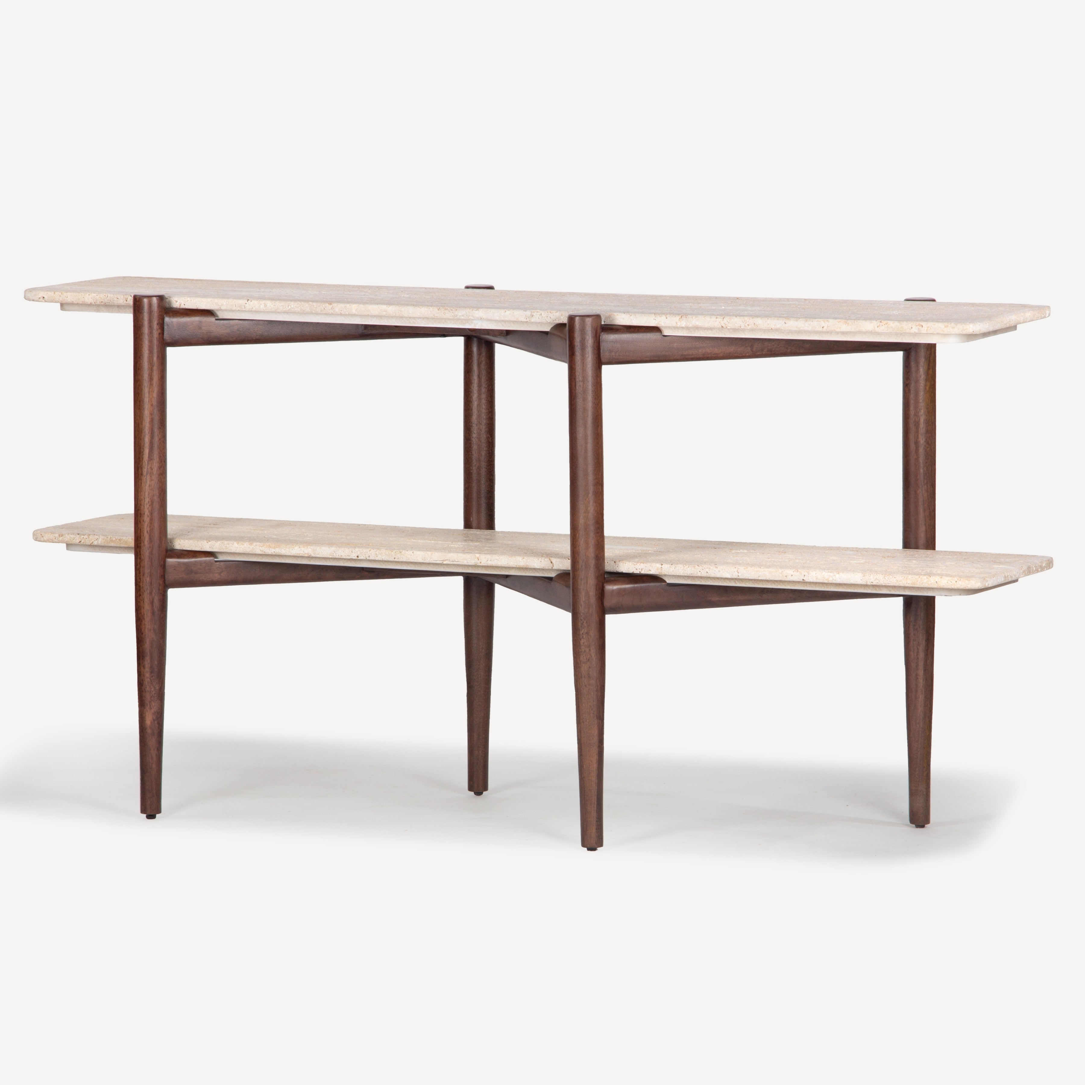 Terrace Travertine Oak Console Table