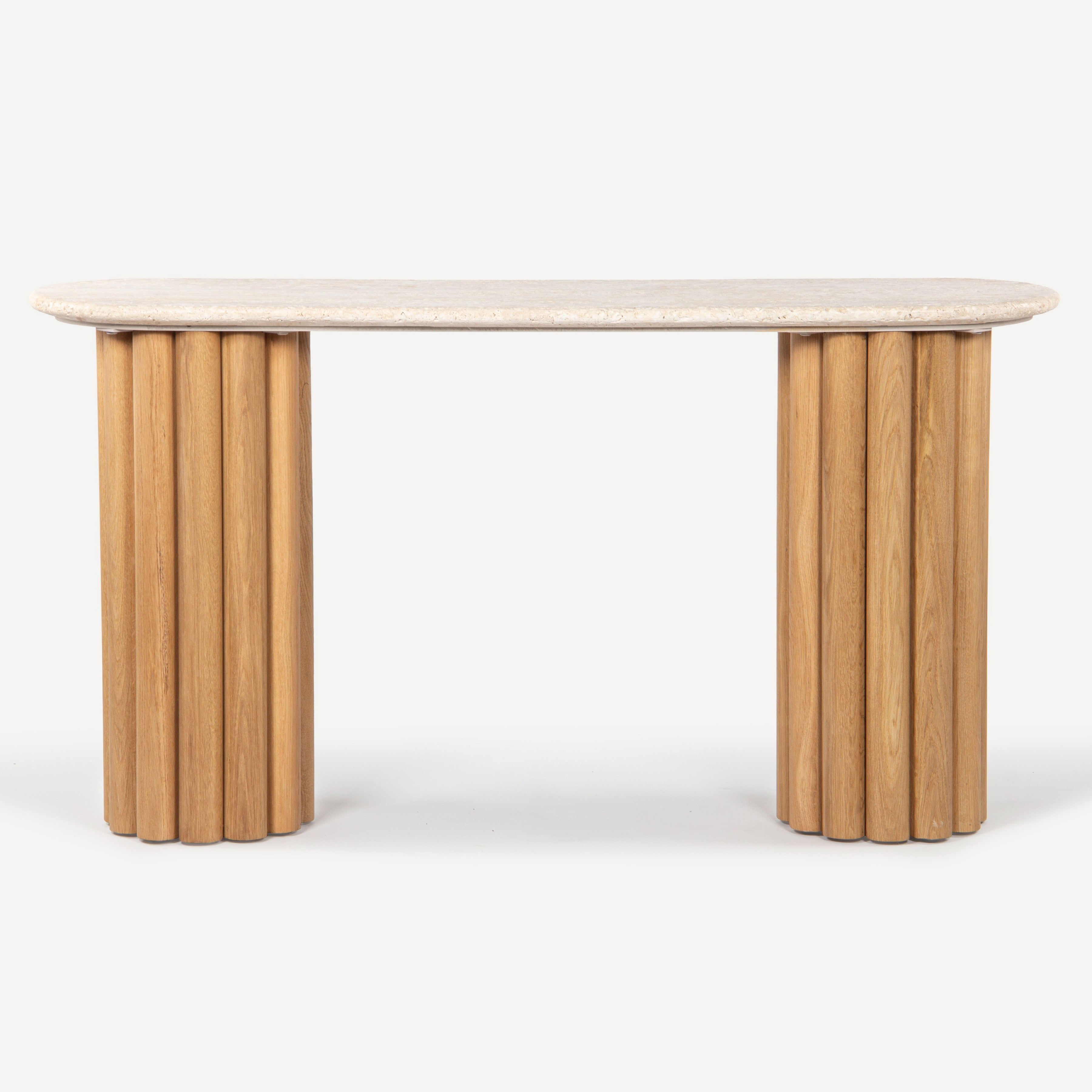 Lyla Travertine Oak Console Table