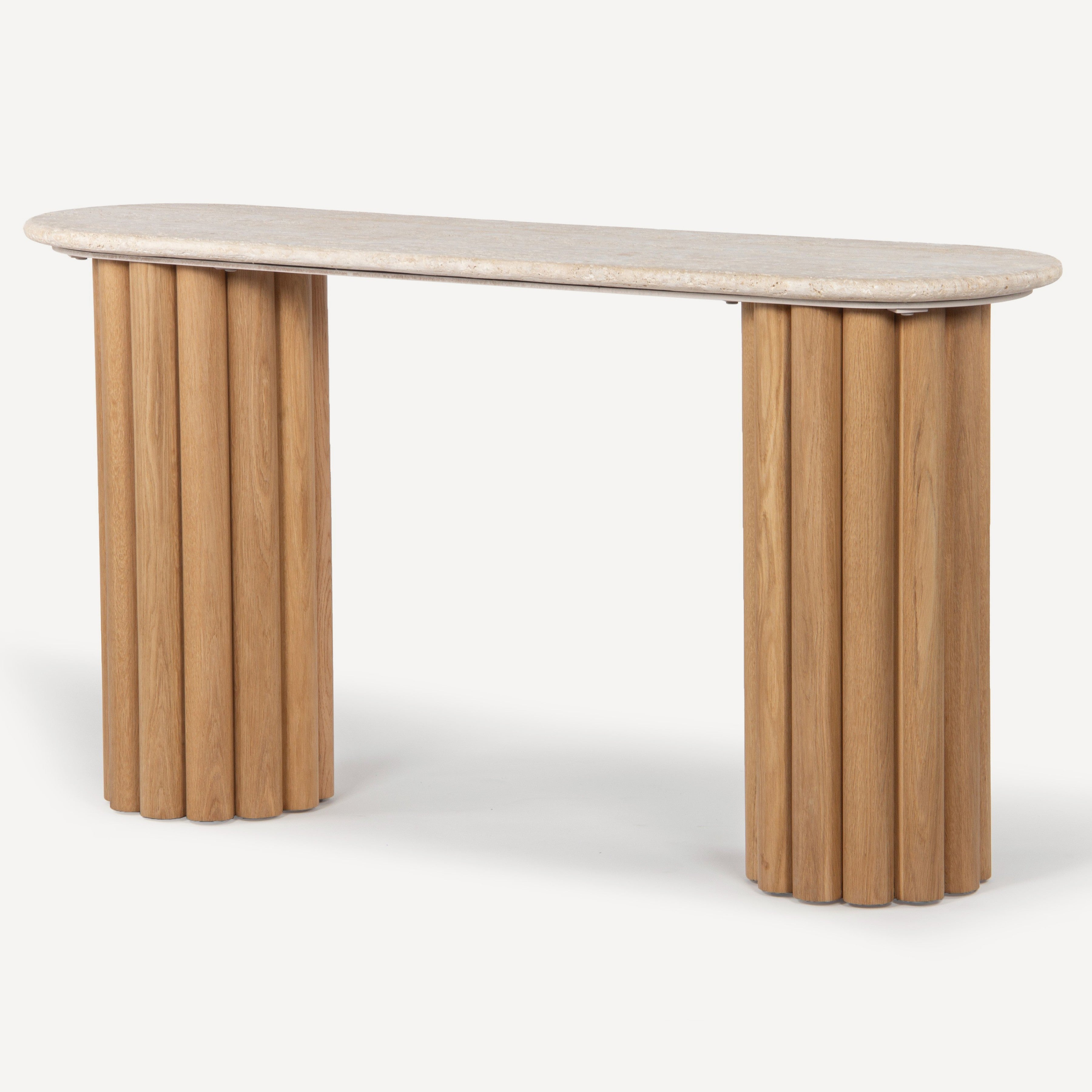 Lyla Travertine Oak Console Table