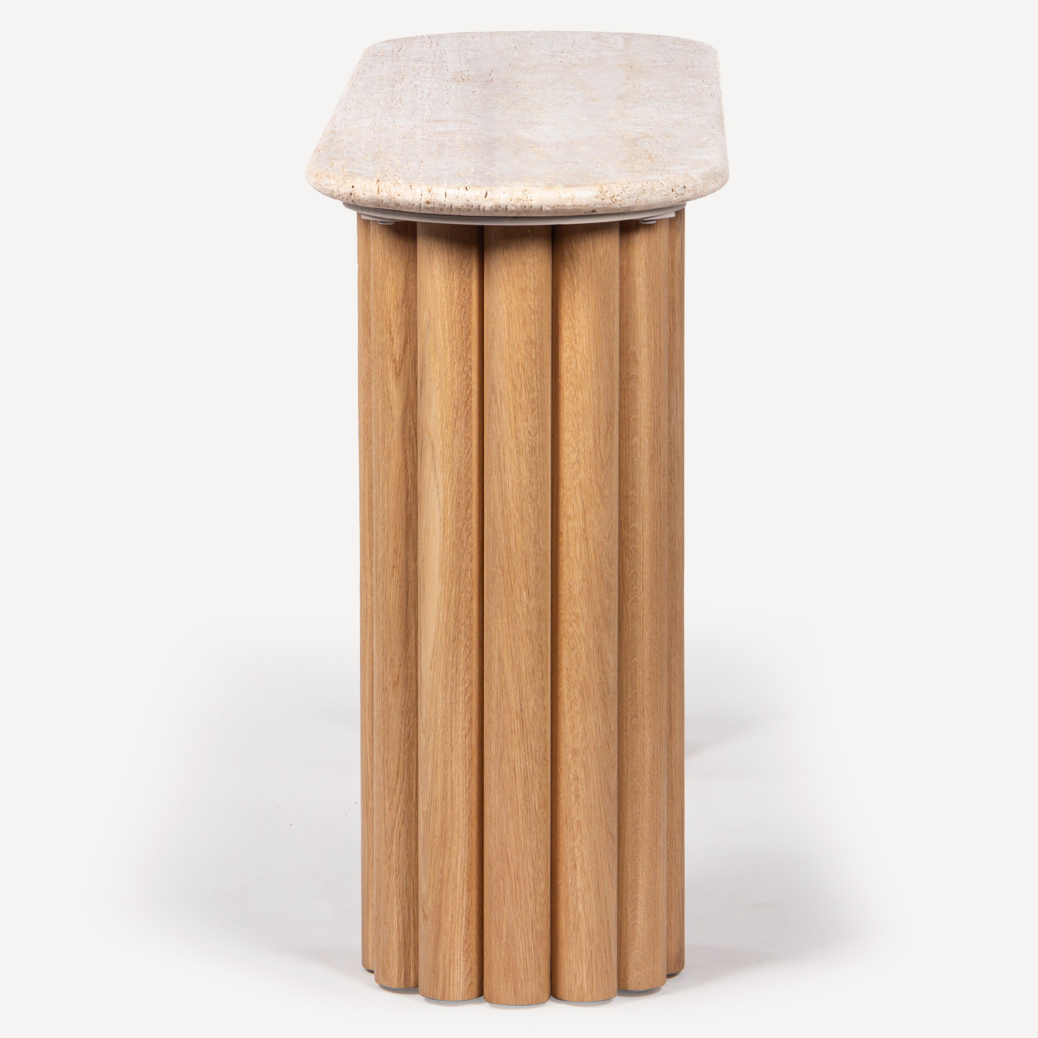 Lyla Travertine Oak Console Table