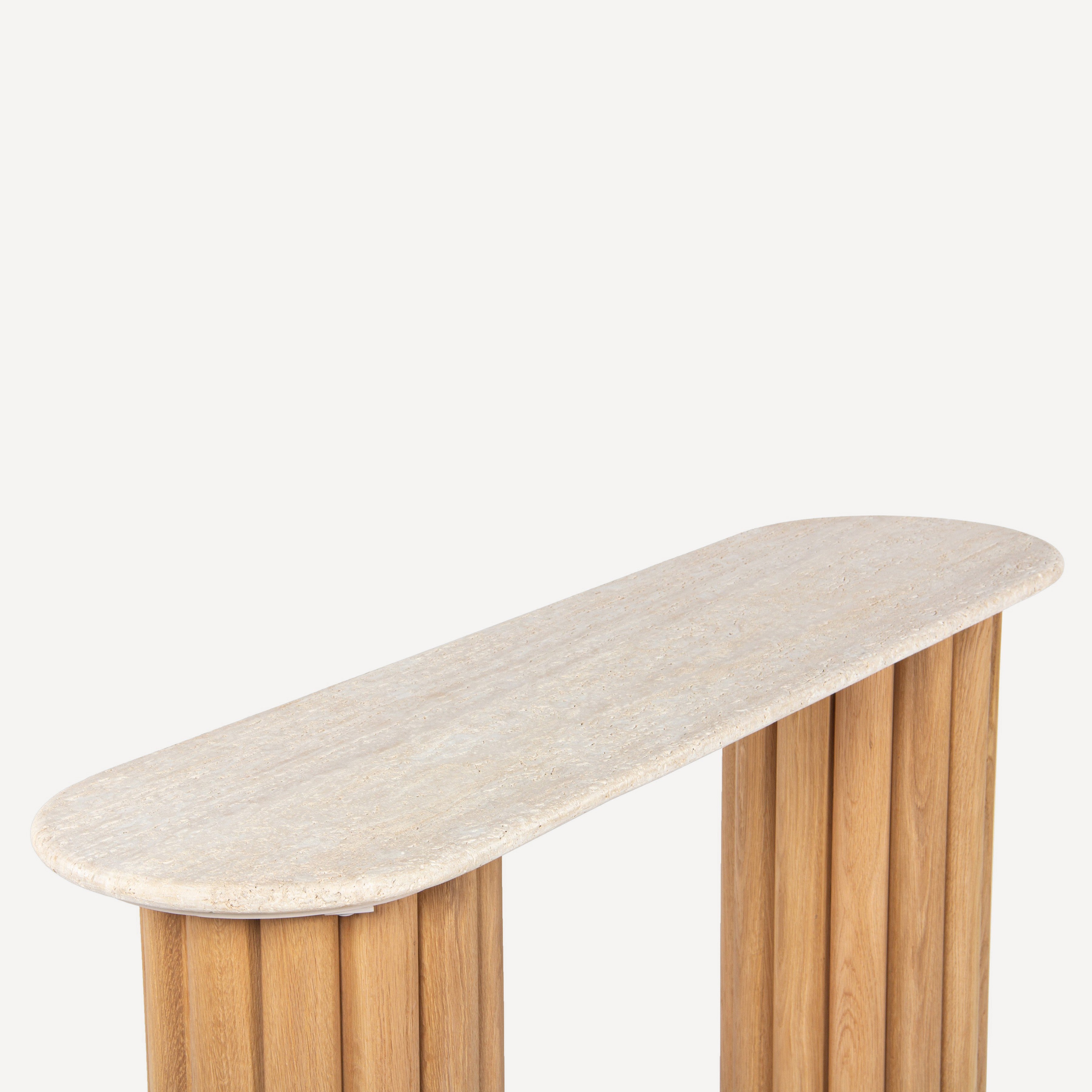 Lyla Travertine Oak Console Table