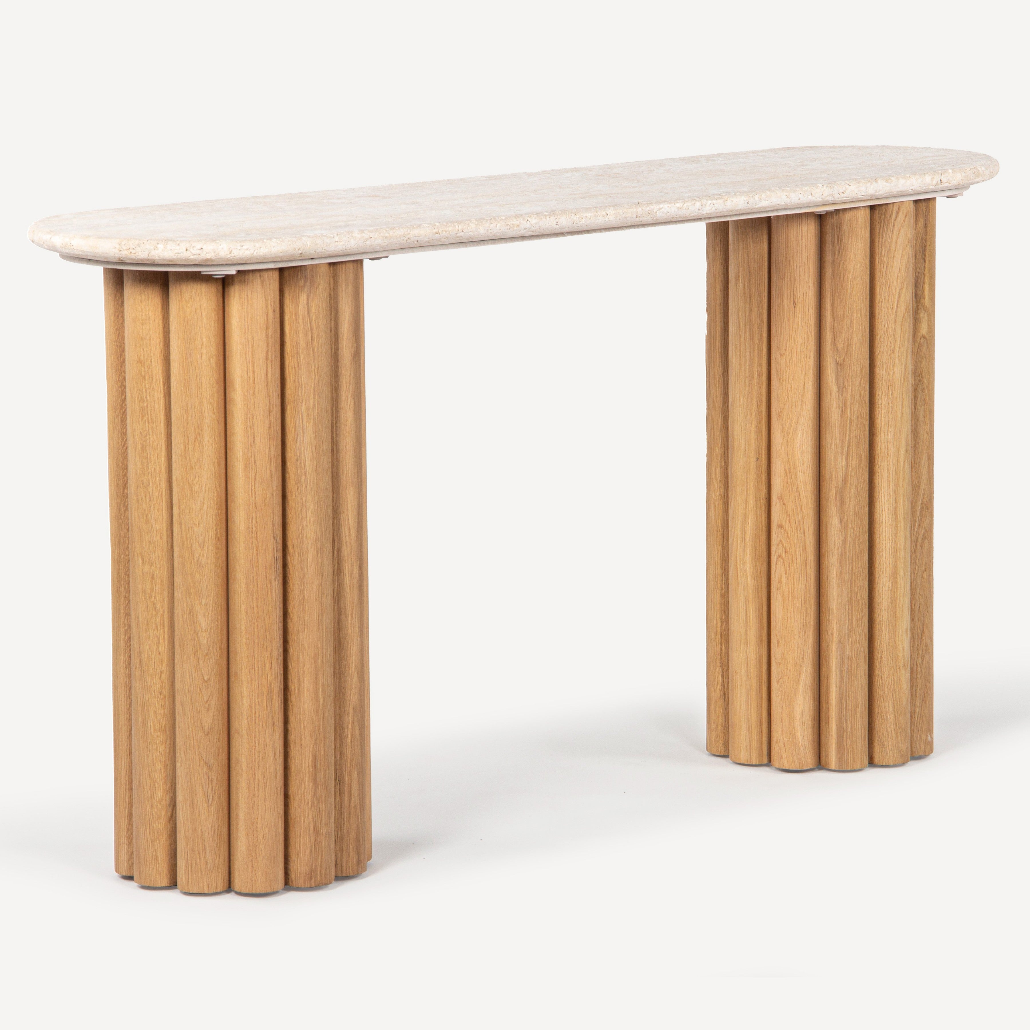 Lyla Travertine Oak Console Table