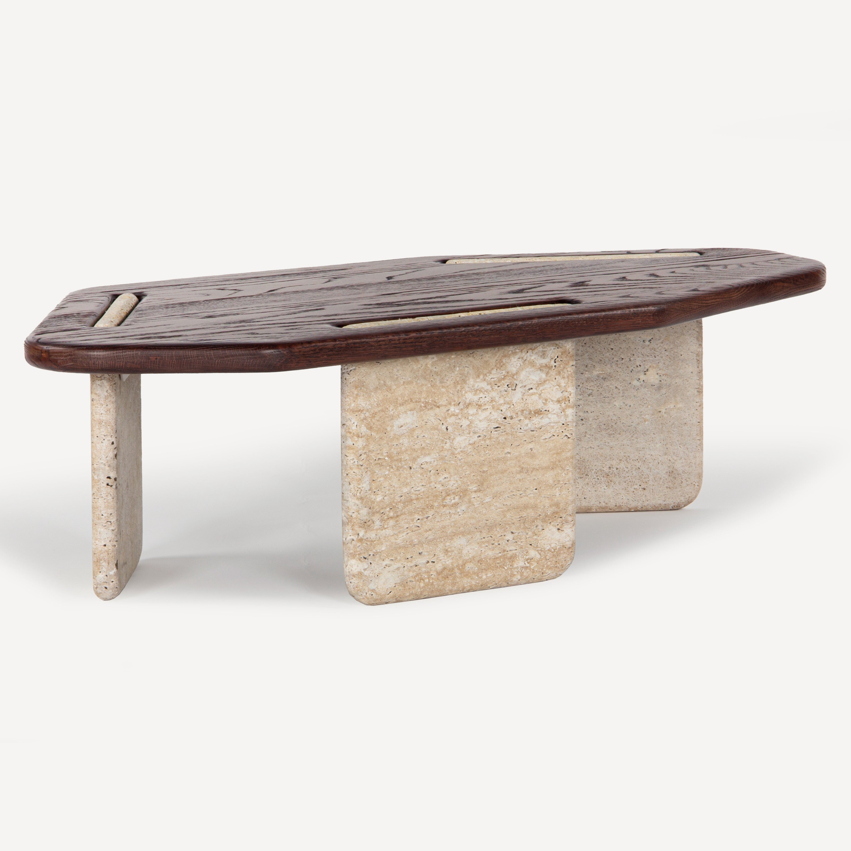 Poly Travertine Oak Coffee Table