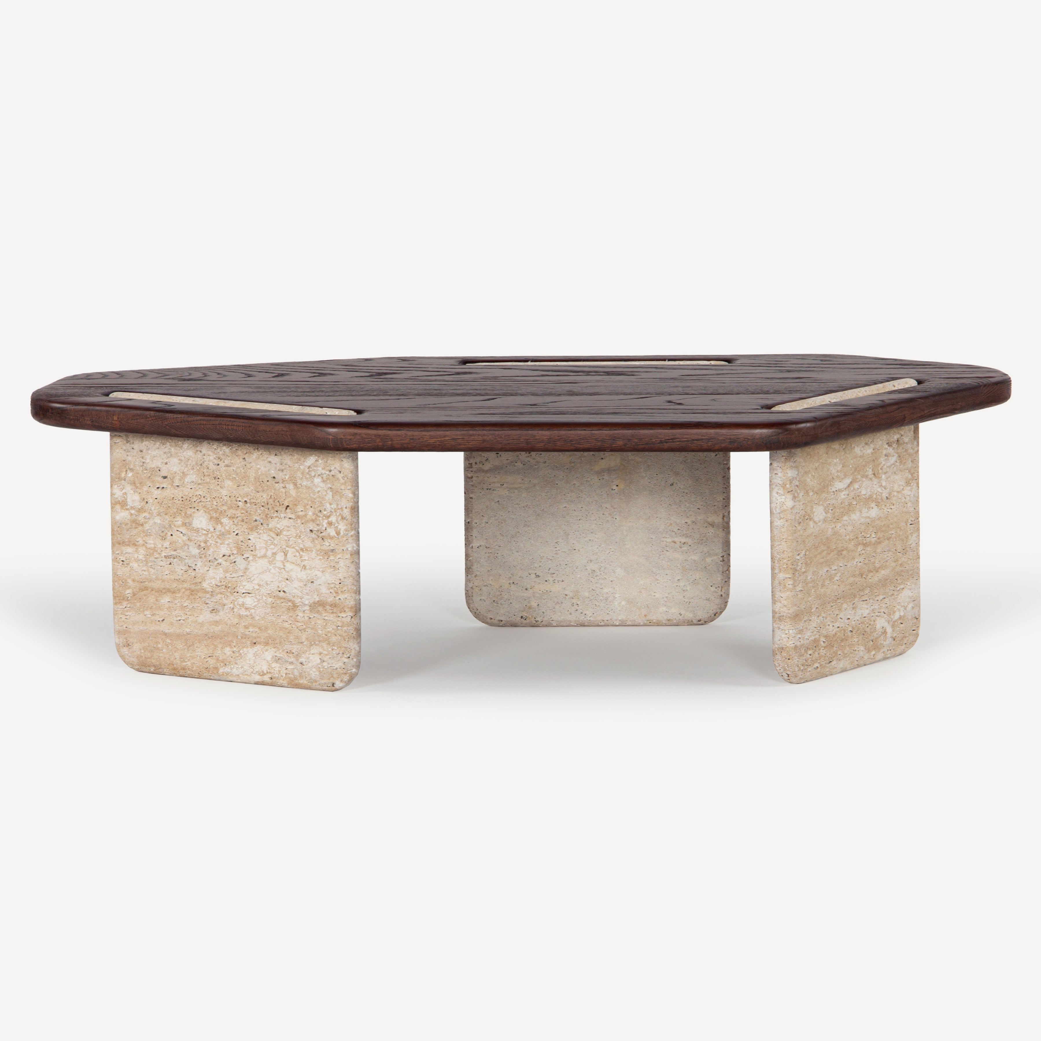 Poly Travertine Oak Coffee Table