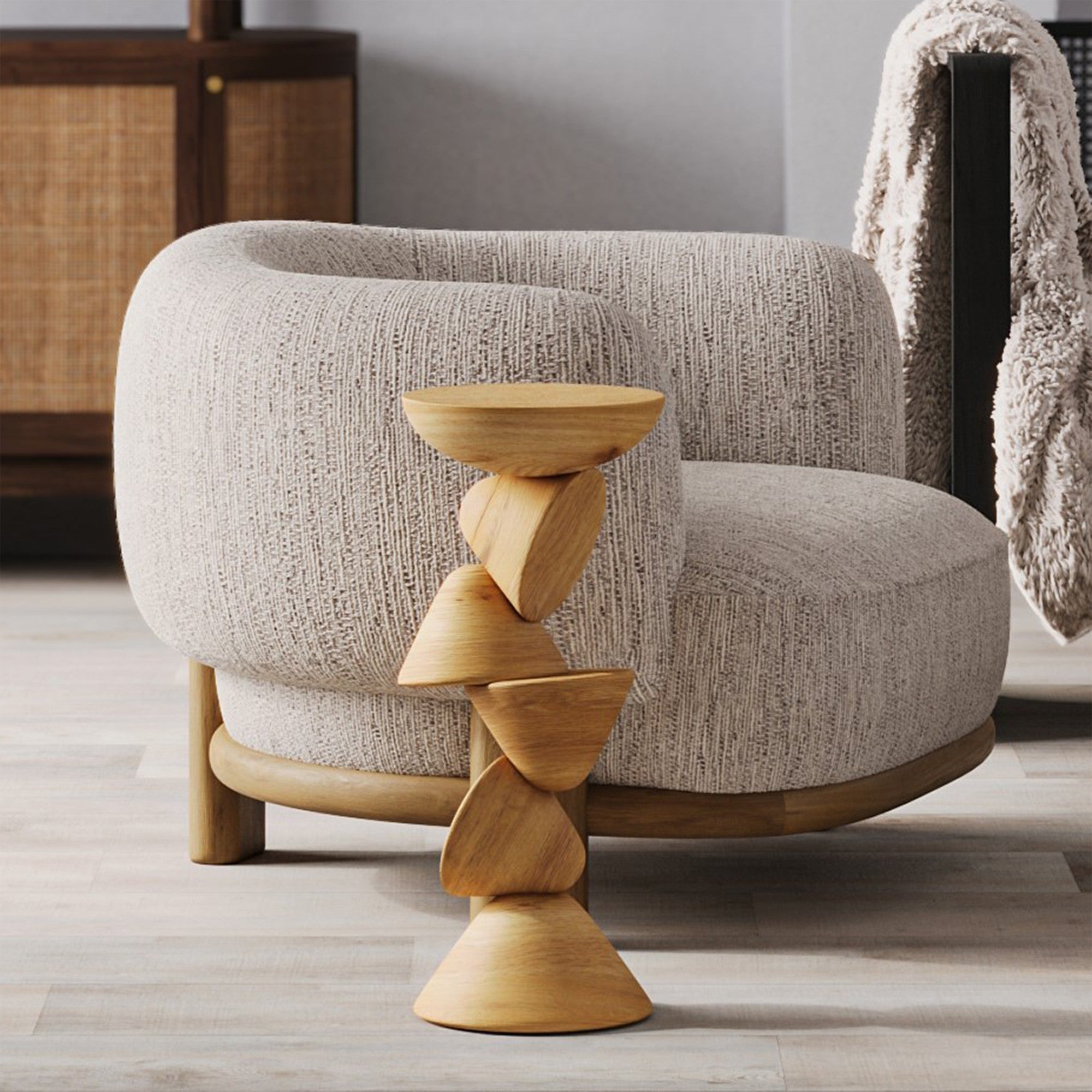 Mound Solid Oak Drink Table