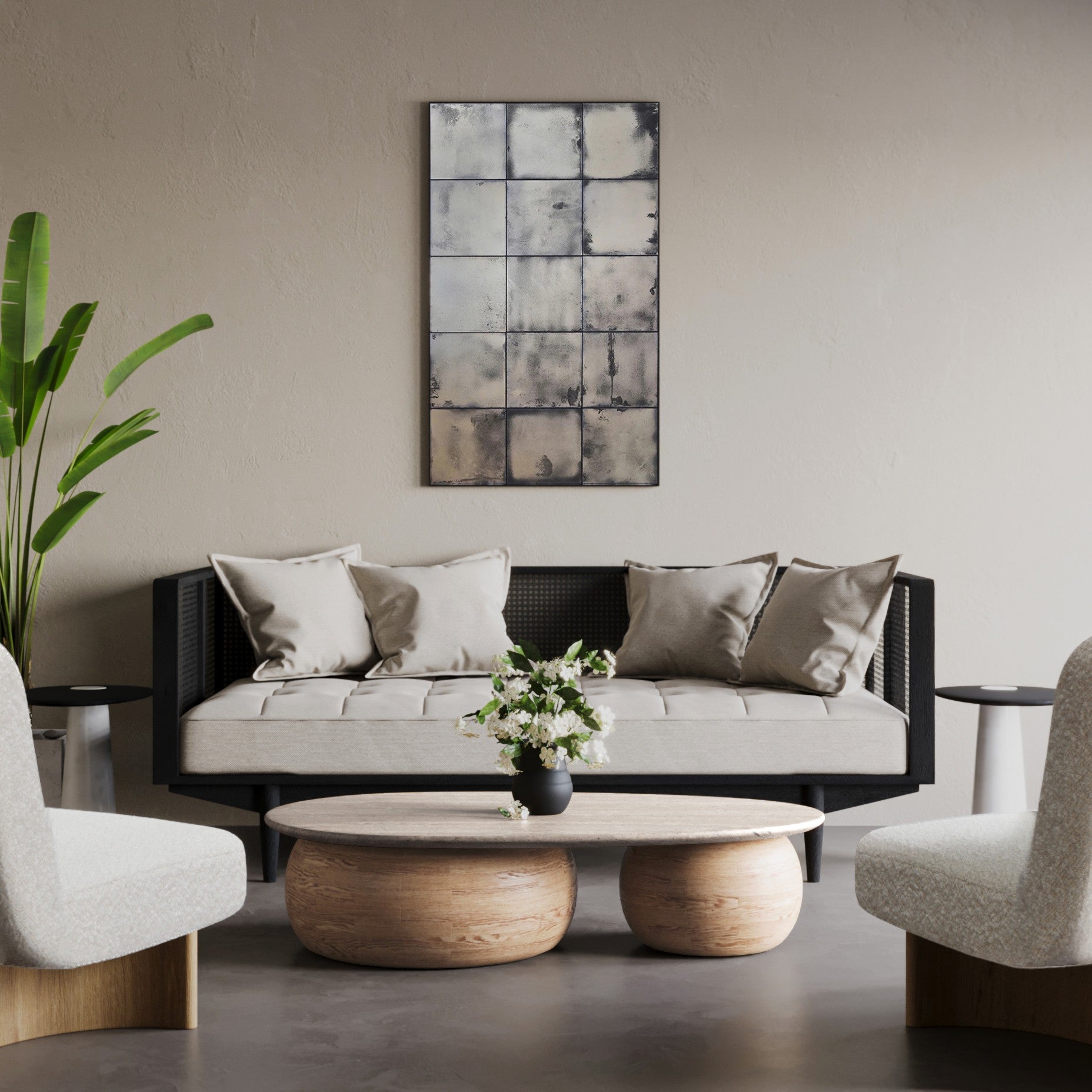 Pondus Travertine Oak Coffee Table