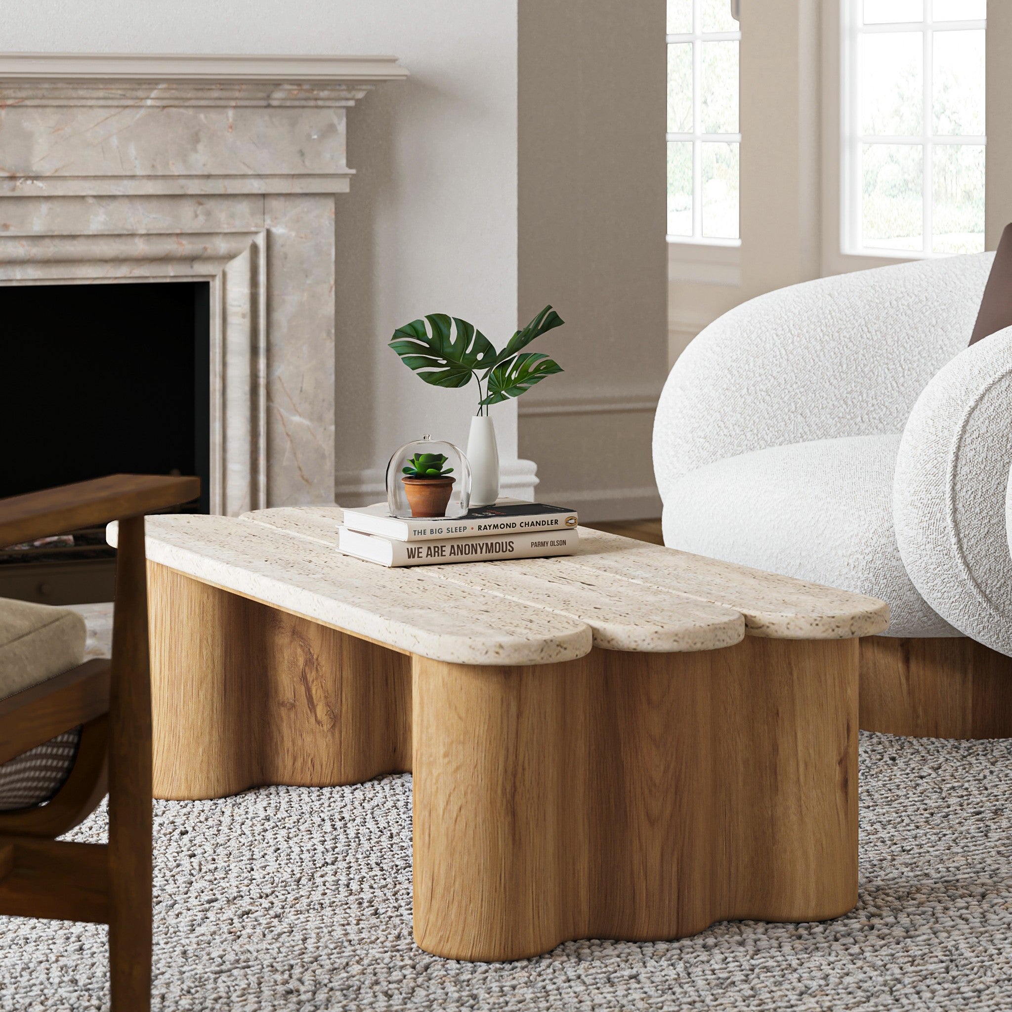 Plank Travertine Oak Coffee Table