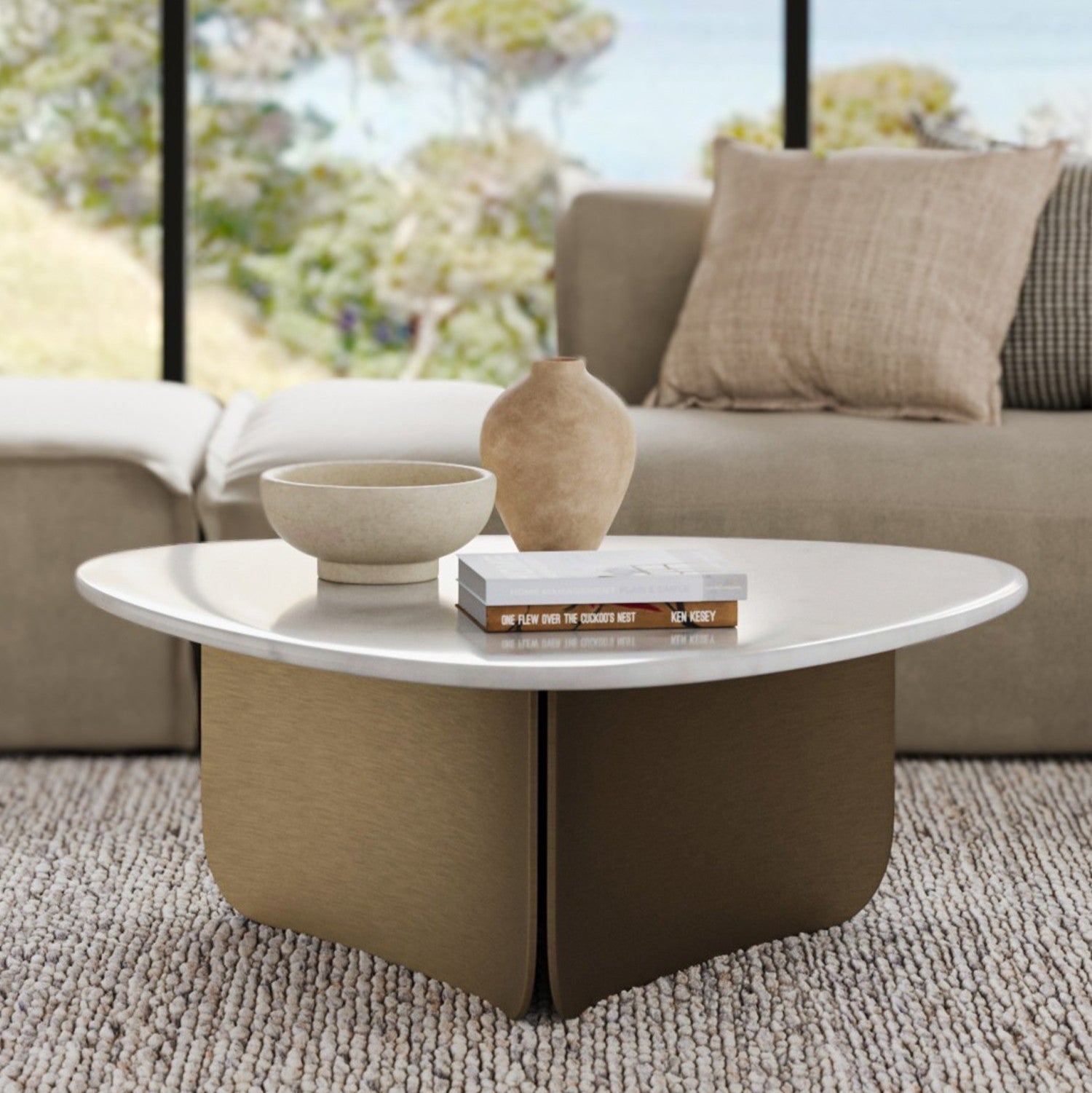 Pablo Marble Antique Brass Coffee Table