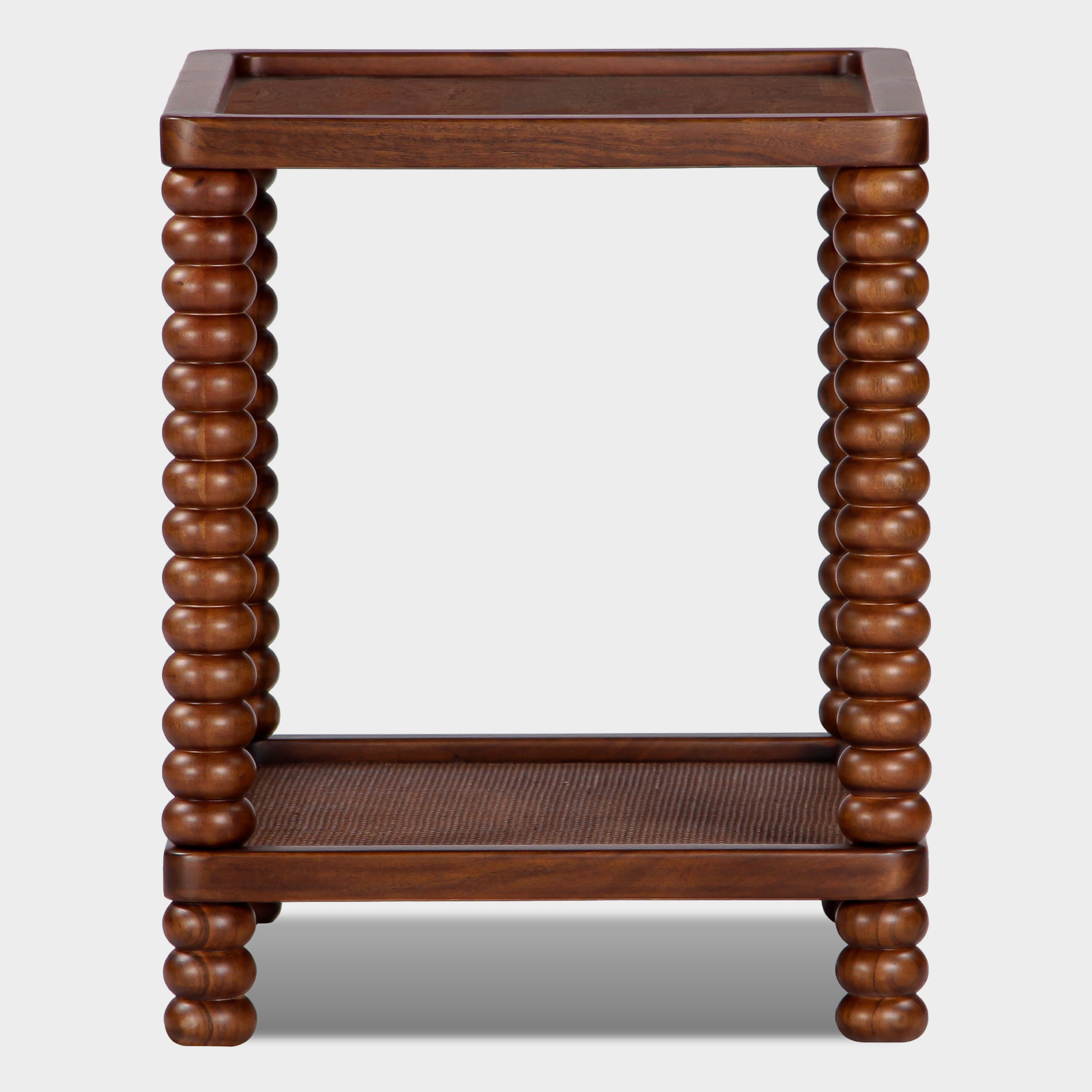 Twist Cane Solid Wood Side Table