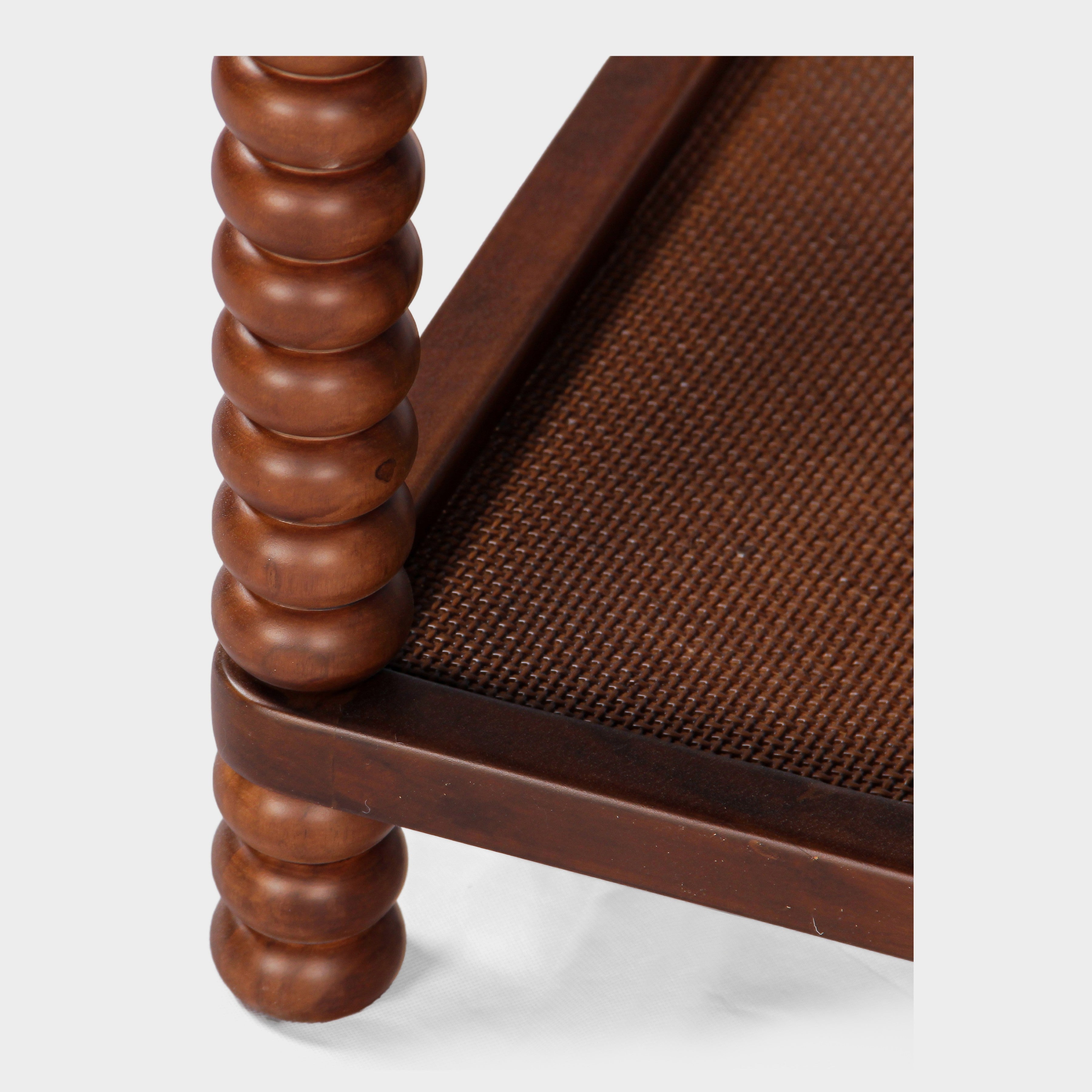 Twist Cane Solid Wood Side Table