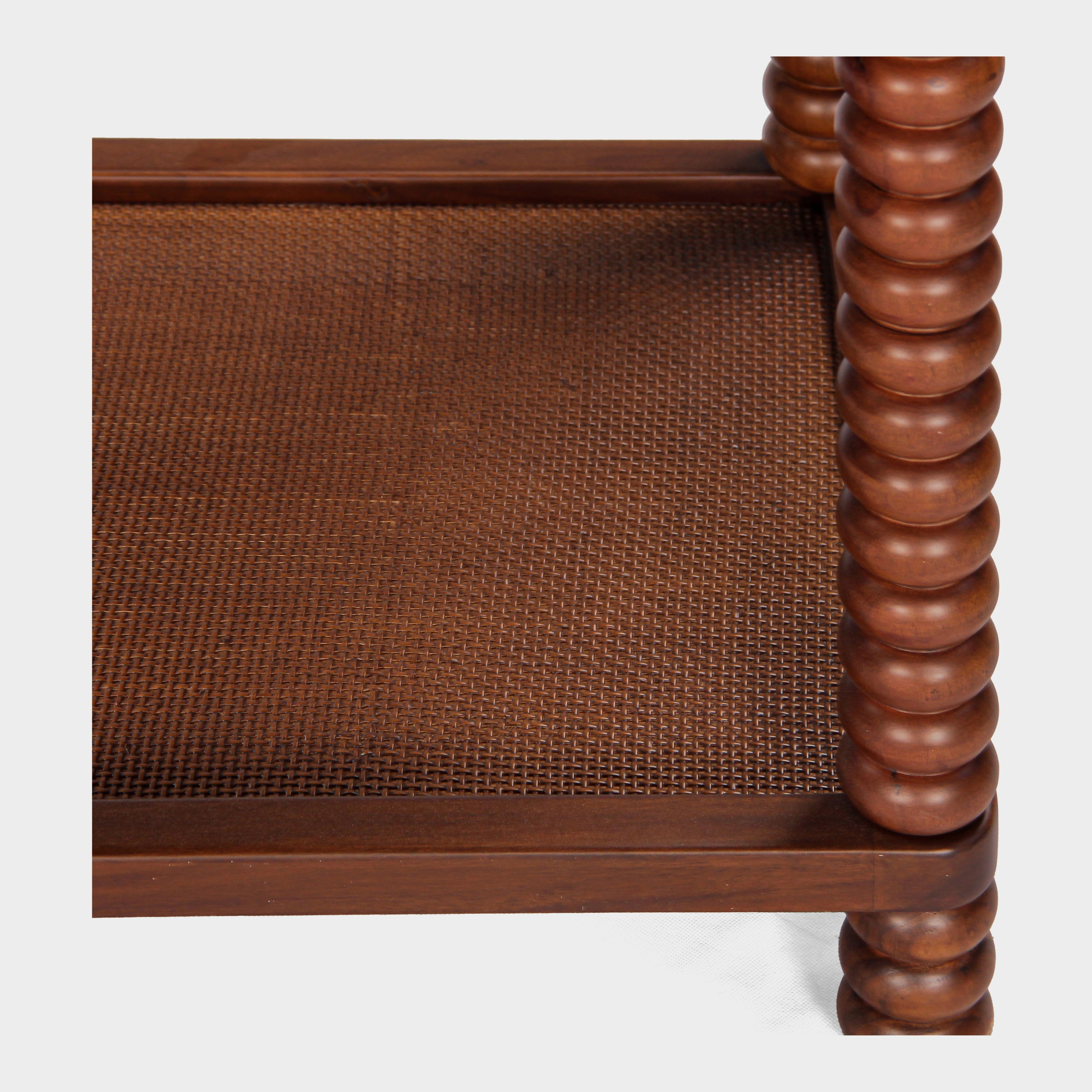 Twist Cane Solid Wood Side Table