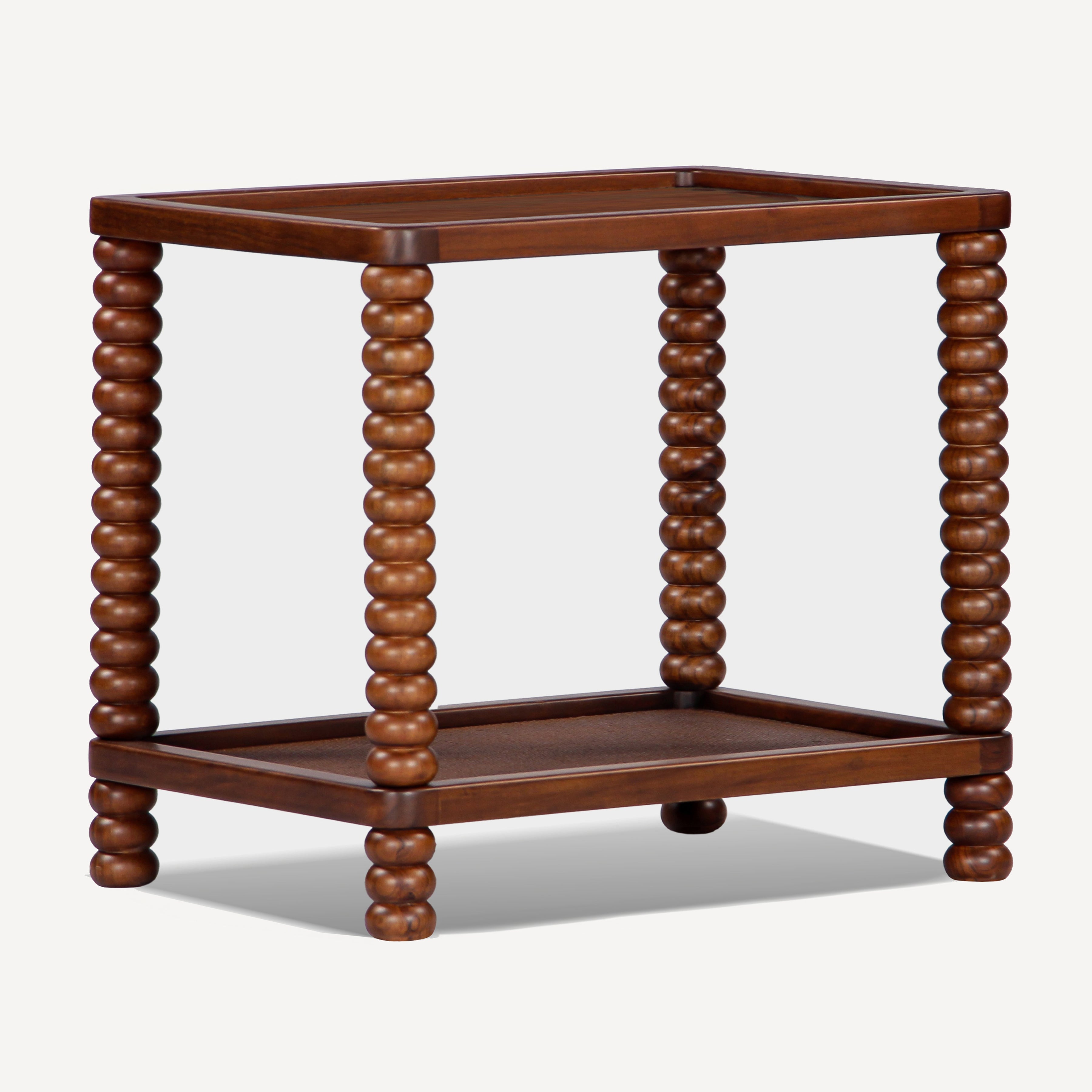 Twist Cane Solid Wood Side Table