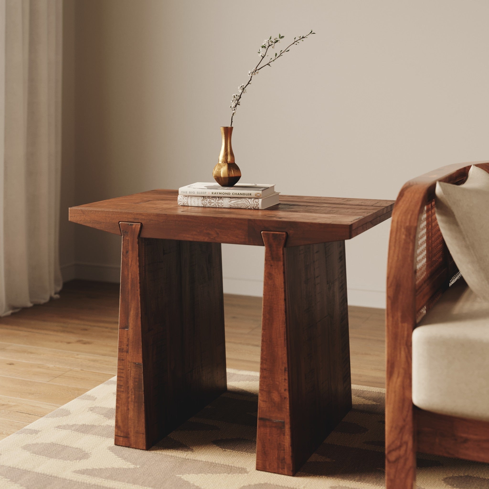 Keystone Reclaimed Wood Side Table - Rustic