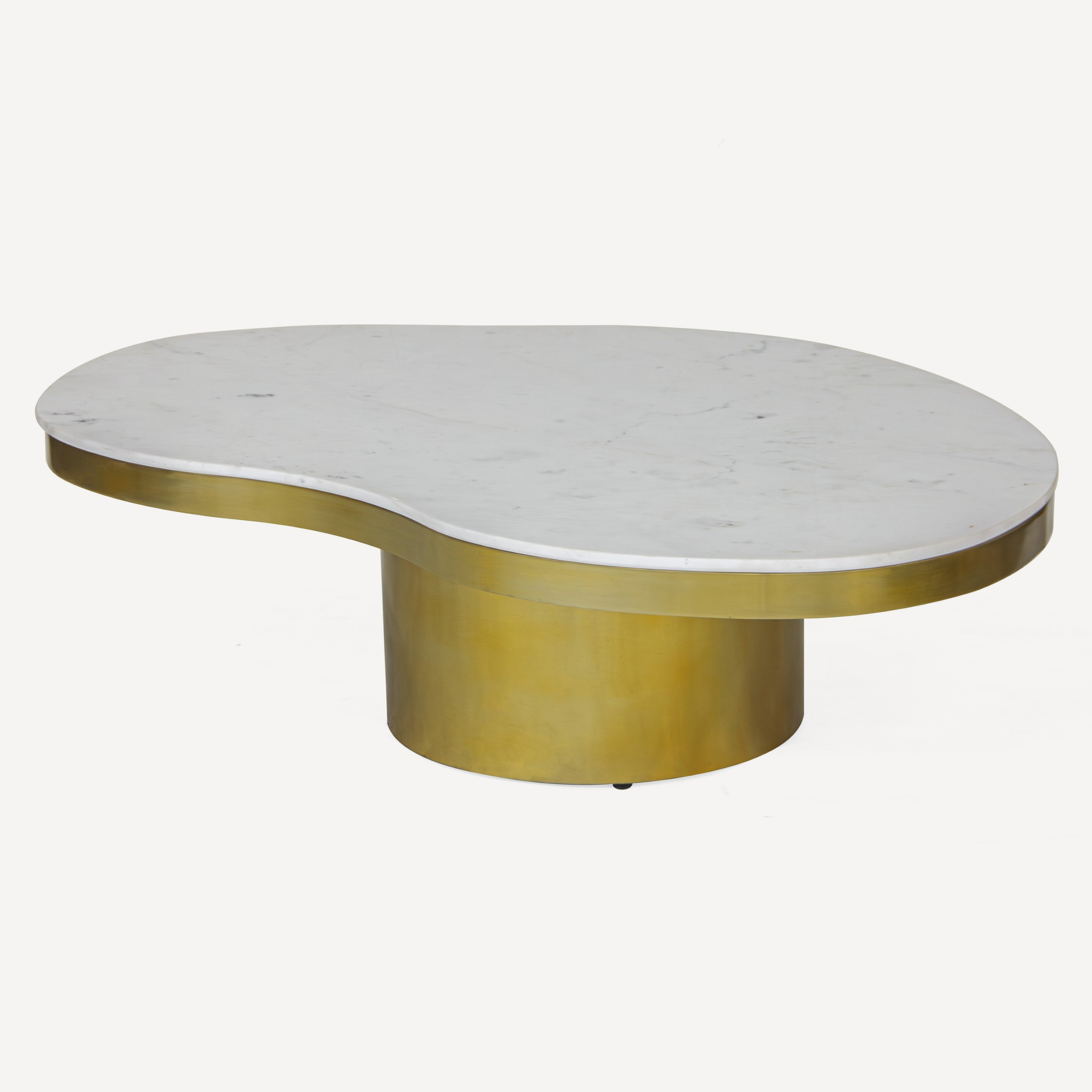 Kidney Marble Brass Coffee Table