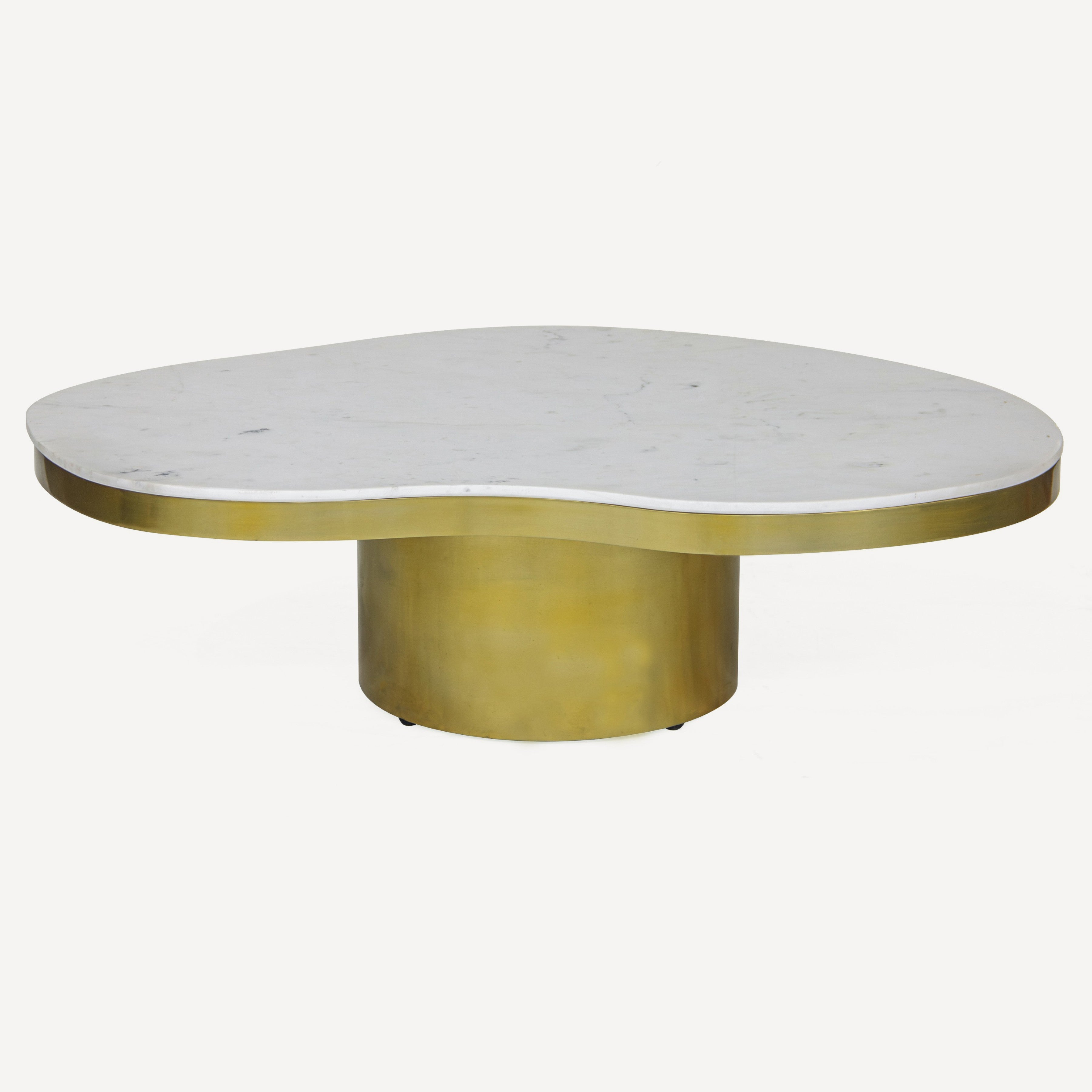 Kidney Marble Brass Coffee Table