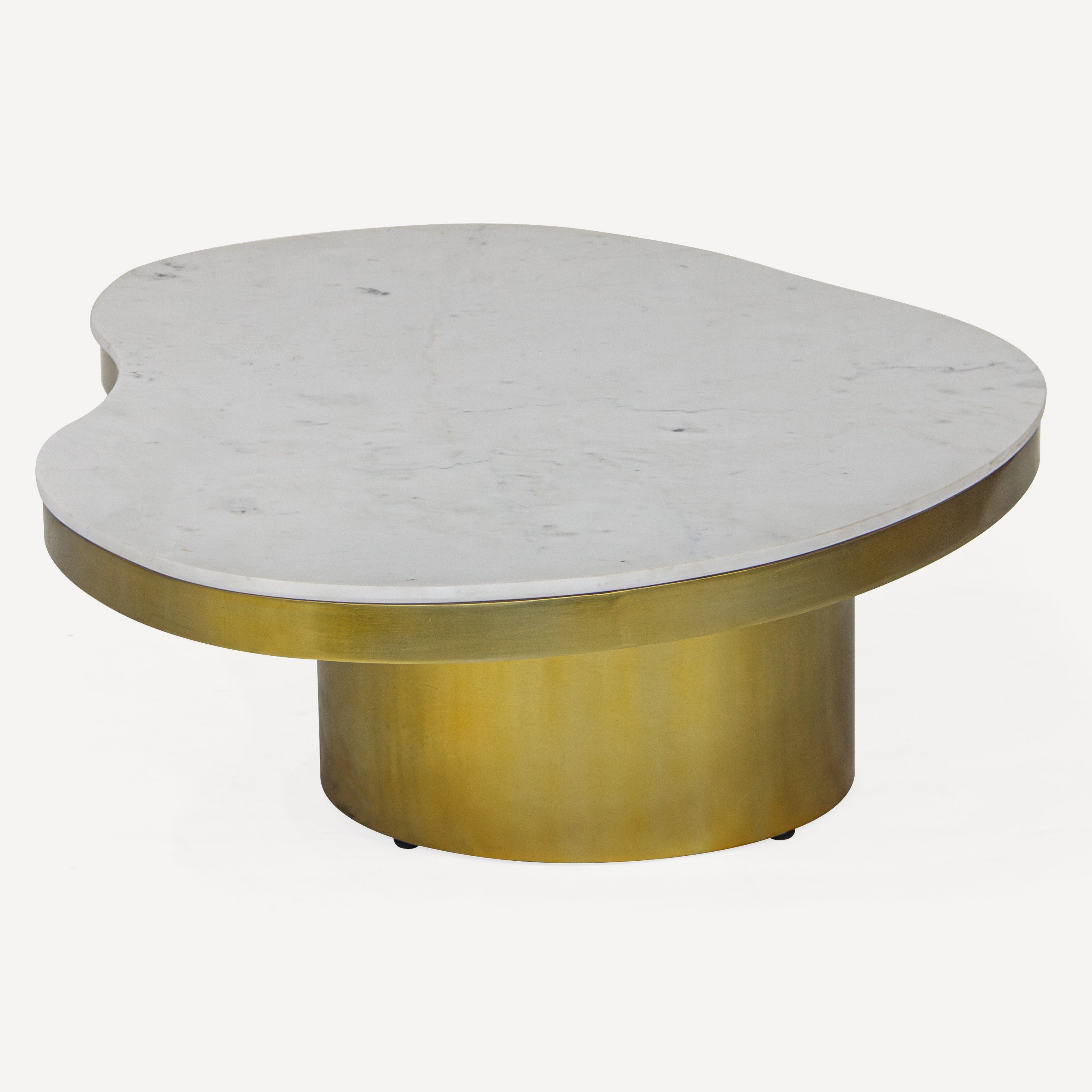 Kidney Marble Brass Coffee Table