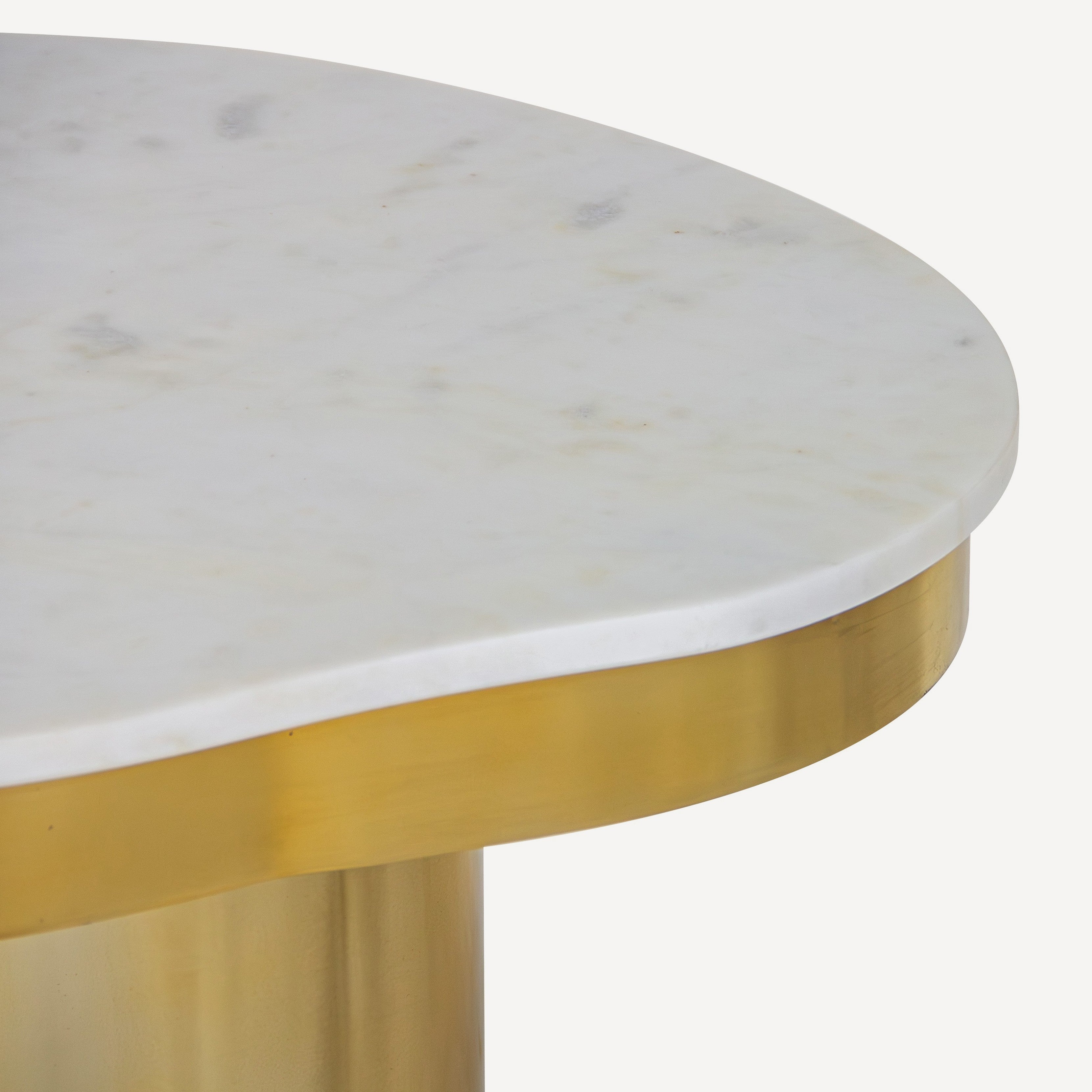 Kidney Marble Brass Side Table